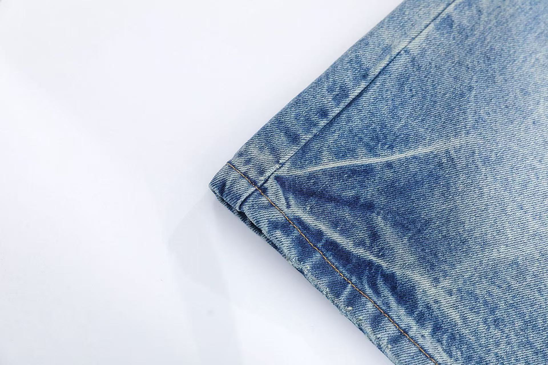 Vintage Washed Wide-Leg Knee-Length Jorts