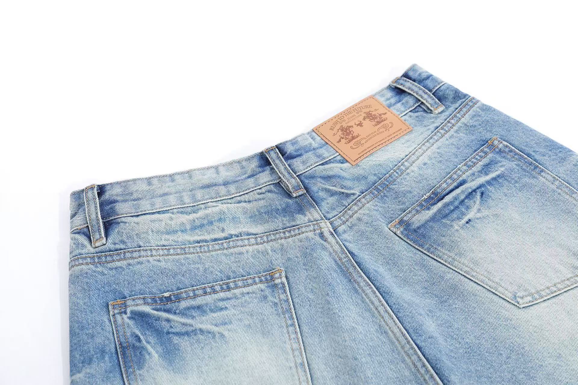 Vintage Washed Wide-Leg Knee-Length Jorts