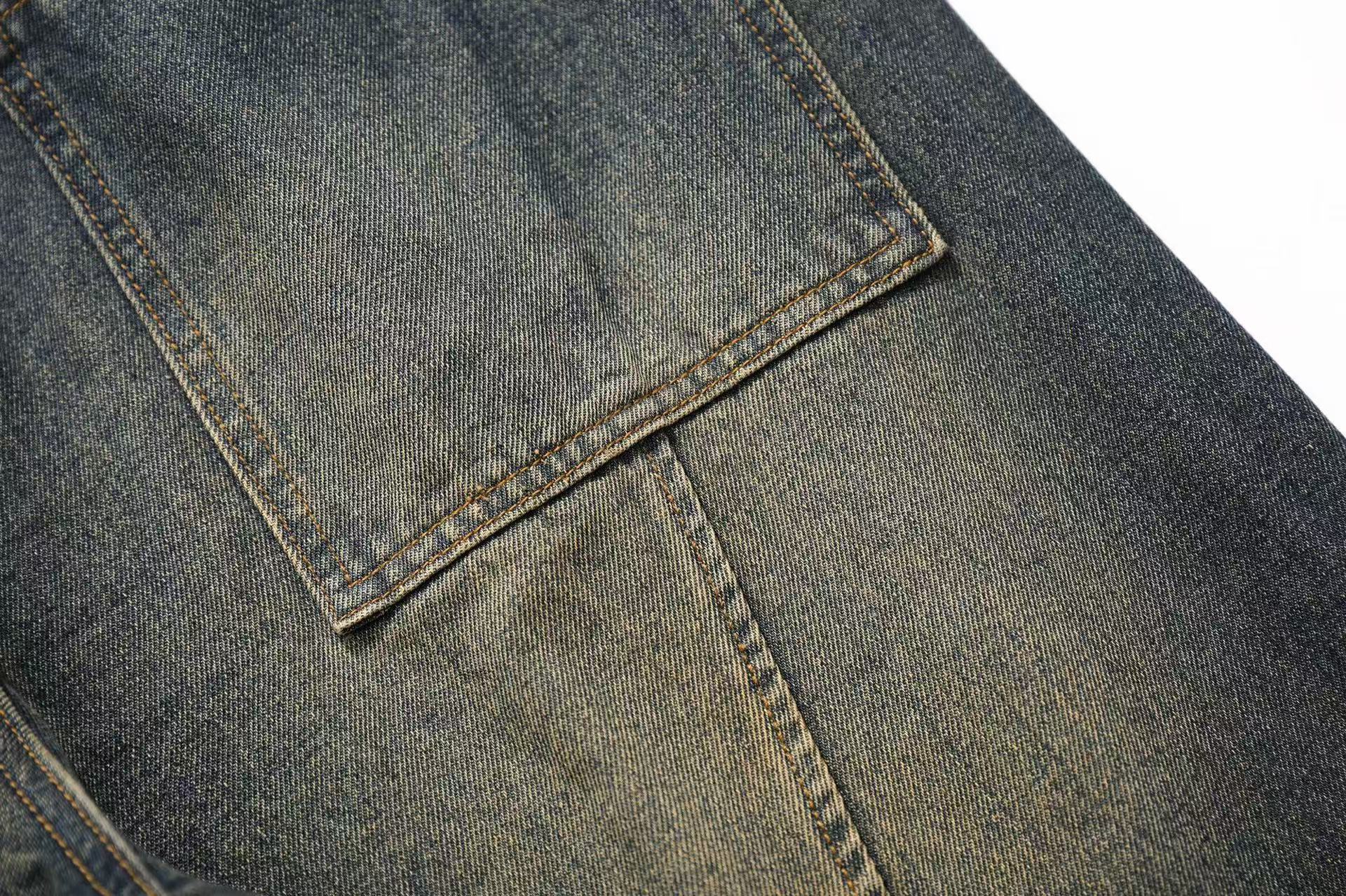 Distressed Washed Wide-Leg Jorts