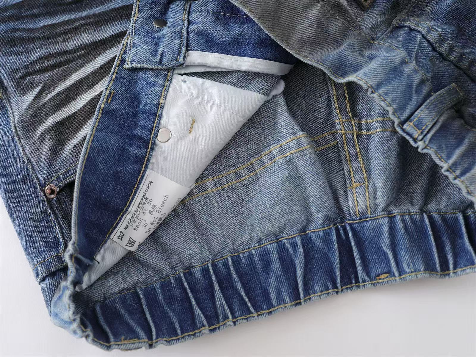 Distressed Vintage Washed Baggy Wide-Leg Jorts