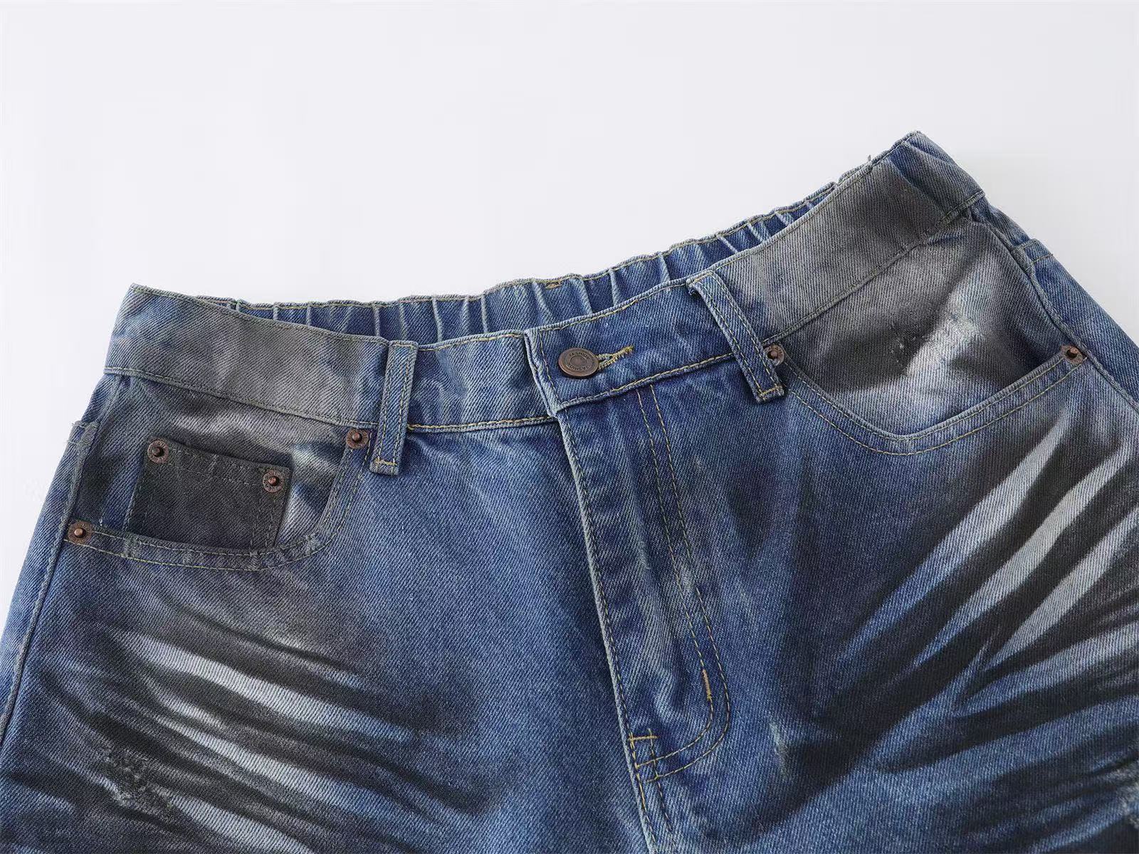 Distressed Vintage Washed Baggy Wide-Leg Jorts