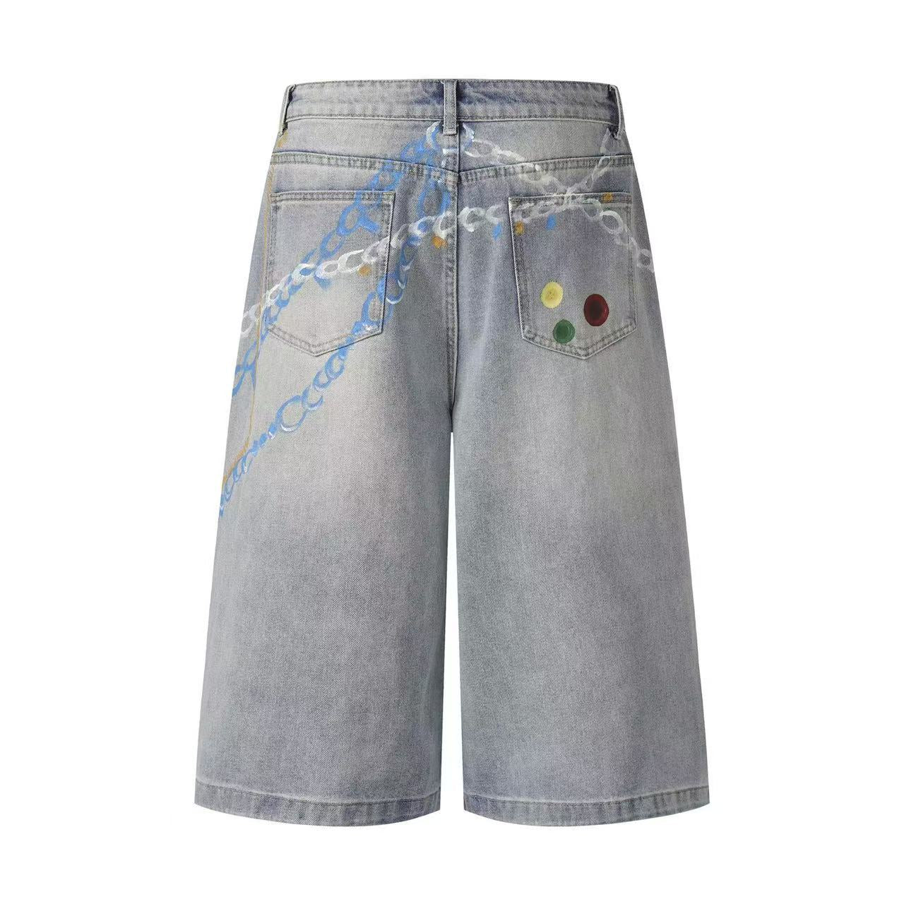 3D Print Dog Graphic Wide-Leg Jorts