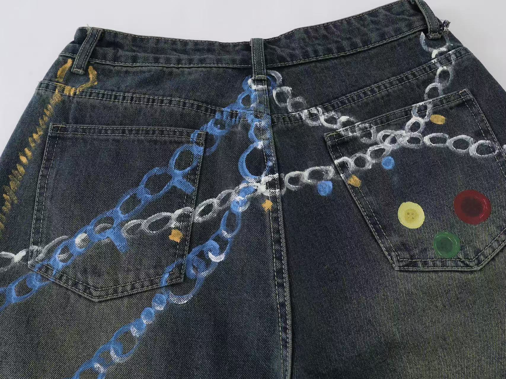 3D Print Dog Graphic Wide-Leg Jorts