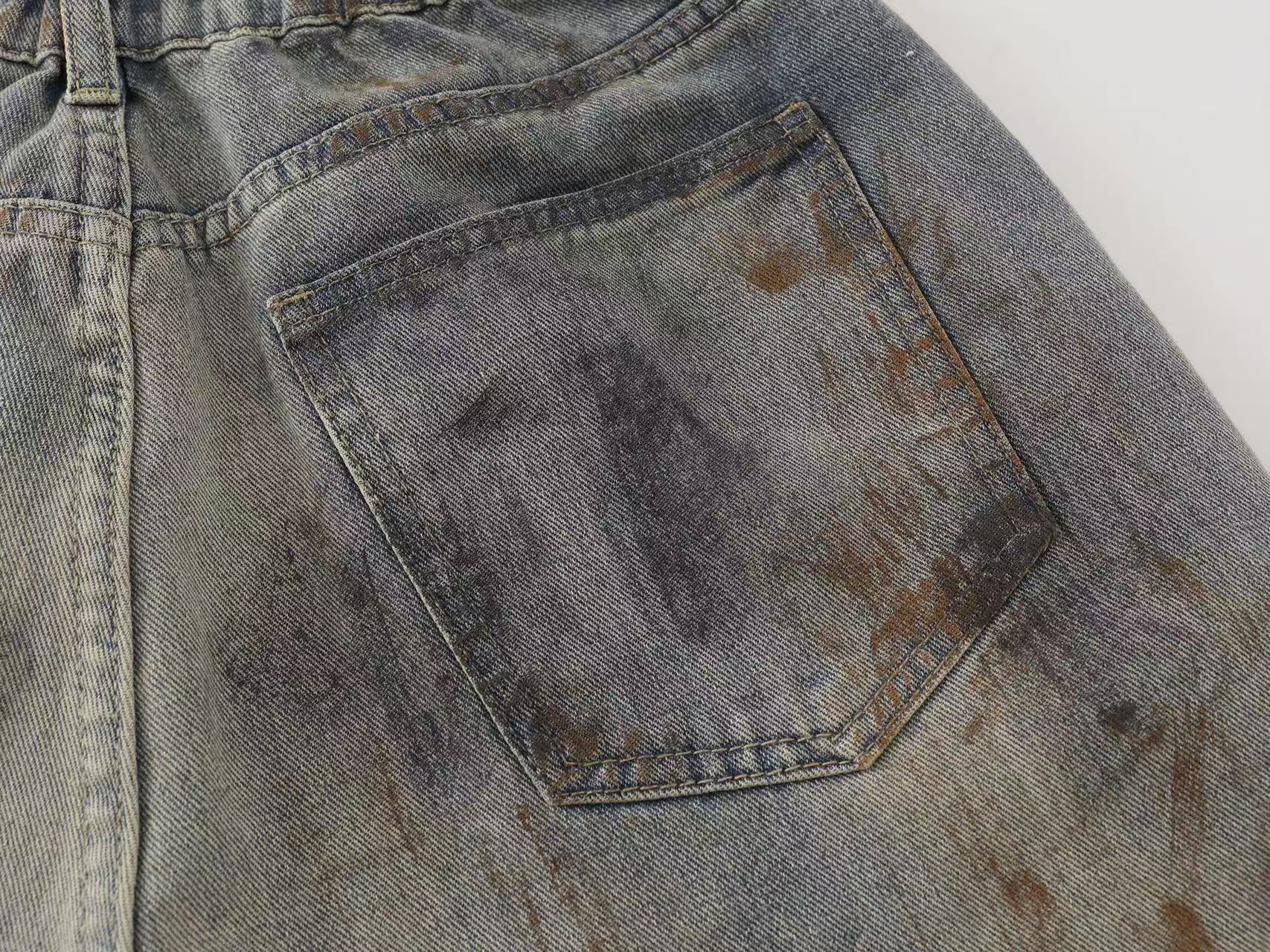 Wasteland Dirt Washed Wide-Leg Jorts