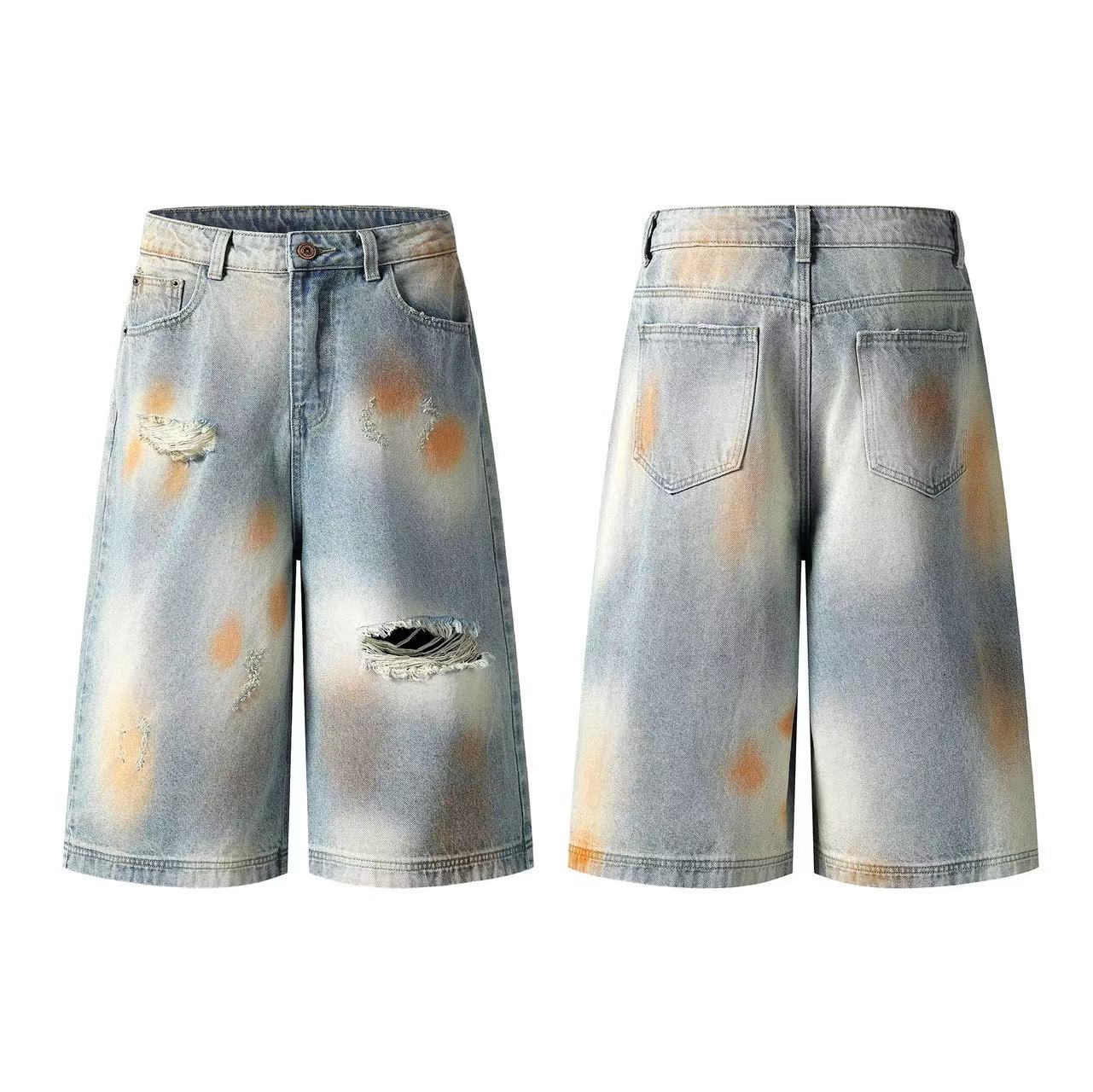 Distressed Wasteland Dirt Washed Wide-Leg Jorts