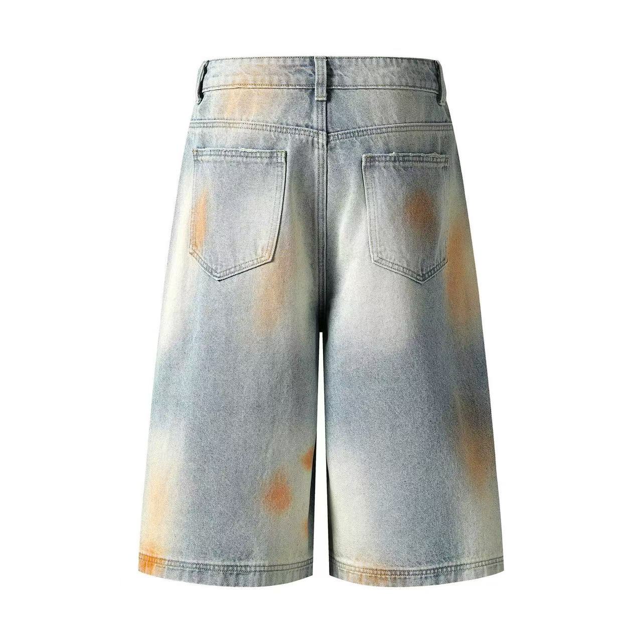 Distressed Wasteland Dirt Washed Wide-Leg Jorts