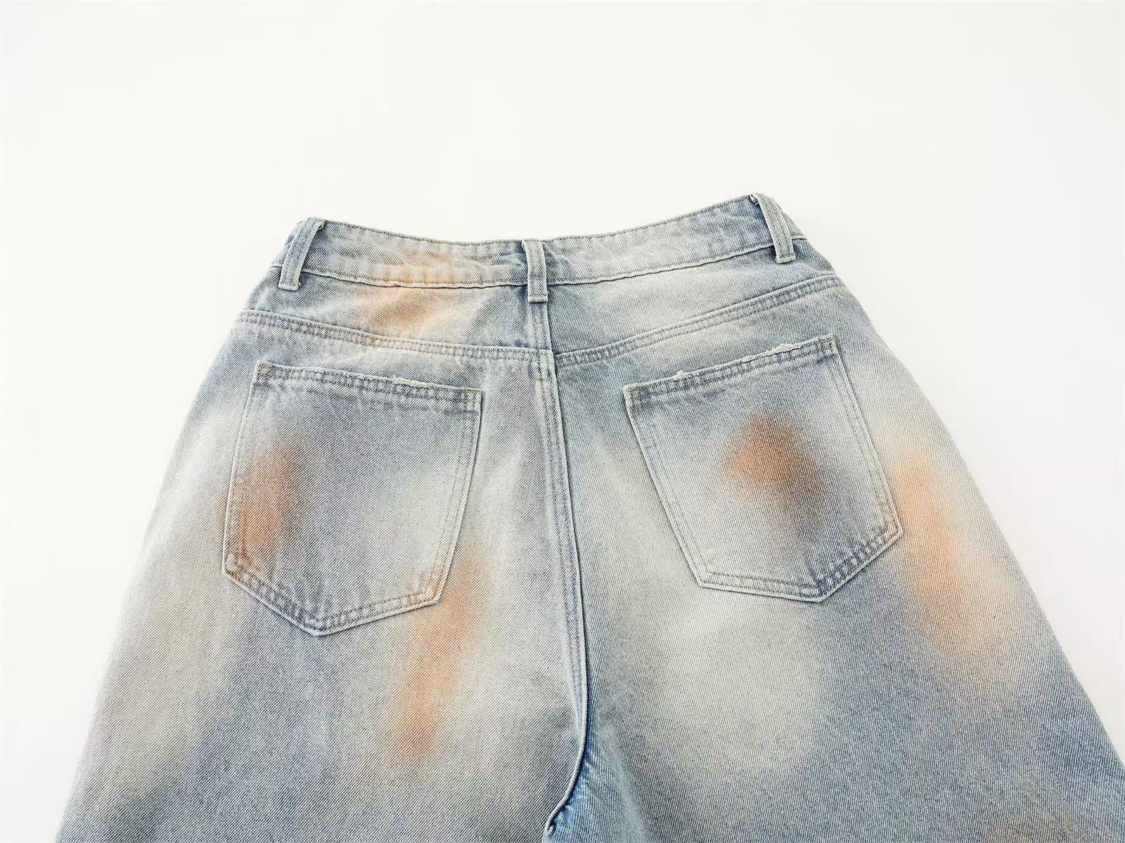 Distressed Wasteland Dirt Washed Wide-Leg Jorts