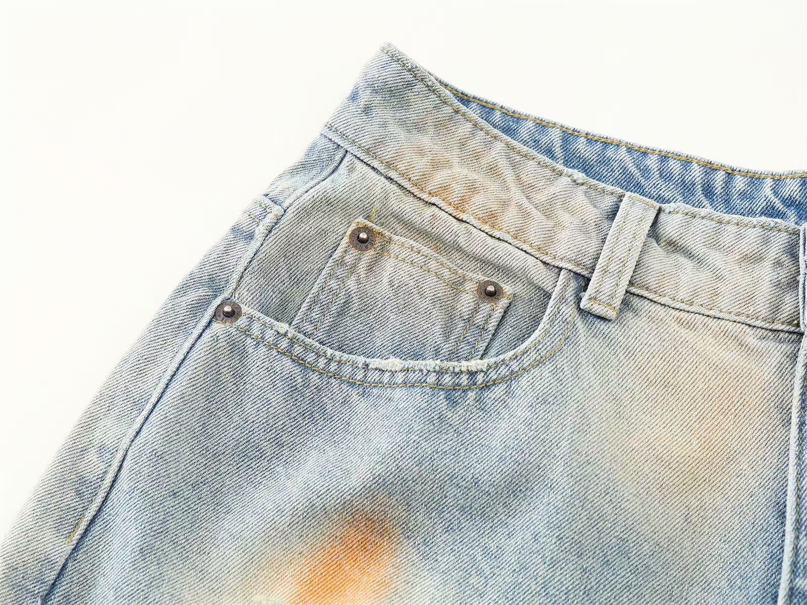Distressed Wasteland Dirt Washed Wide-Leg Jorts