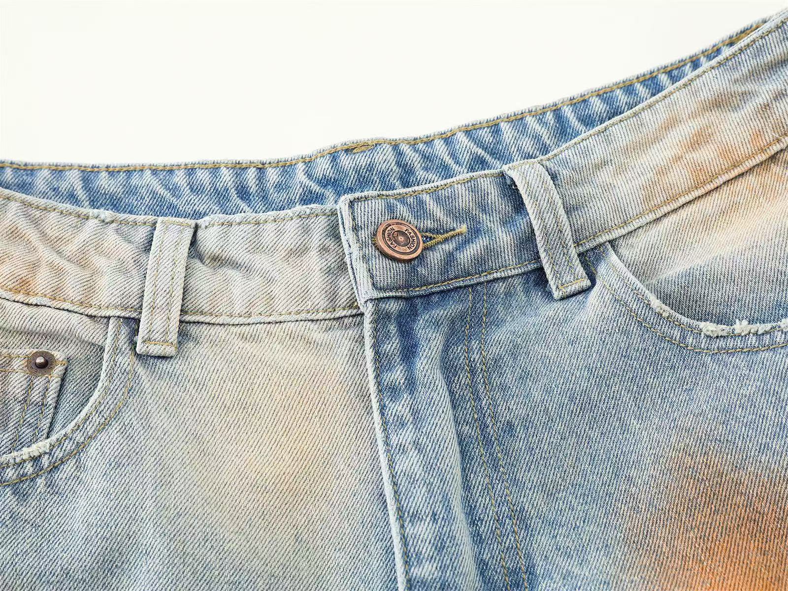 Distressed Wasteland Dirt Washed Wide-Leg Jorts