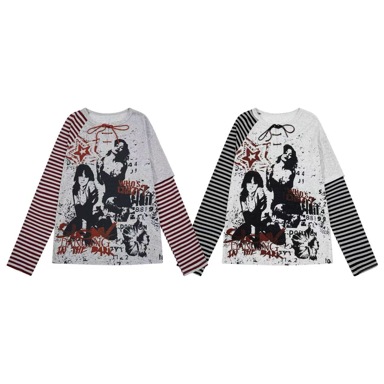 Faux Two-piece Y2K Punk Long Sleeve