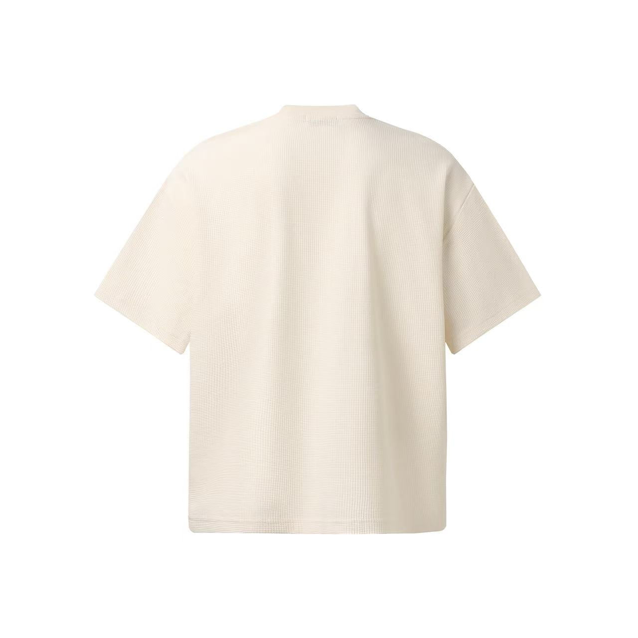 Streetwear Waffle Knit Slogan & Dog Print T-Shirt