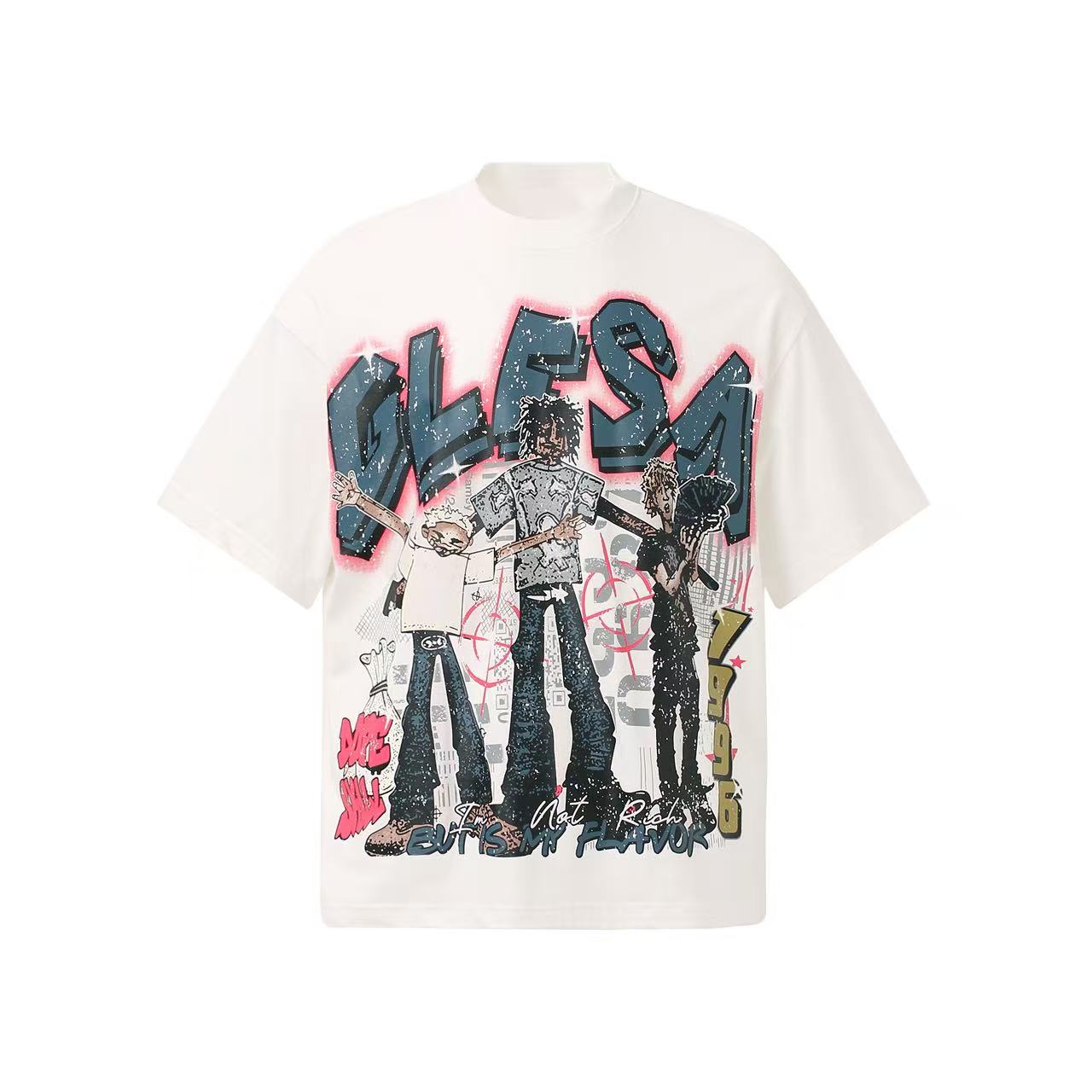 Streetwear Hip Hop Trio Graphic Print T-Shirt