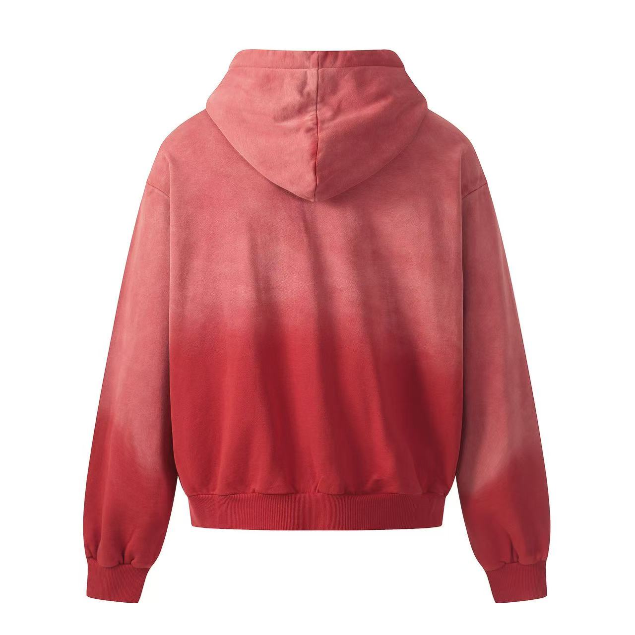 Wash Gradient 23 Plaid Patch Zip-Up Hoodie