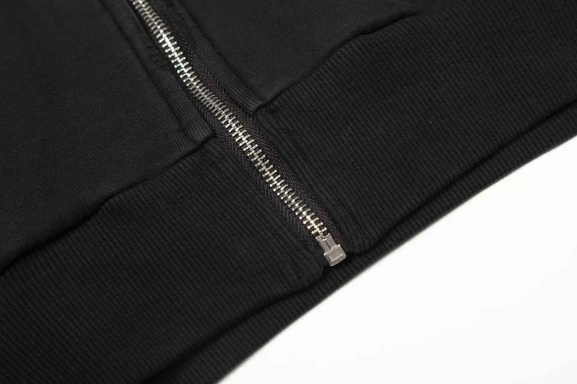 Wash Gradient 23 Plaid Patch Zip-Up Hoodie