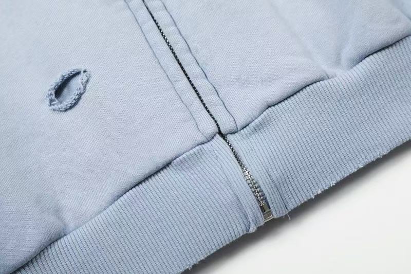 Vintage Wash Graffiti Print Zip-Up Hoodie