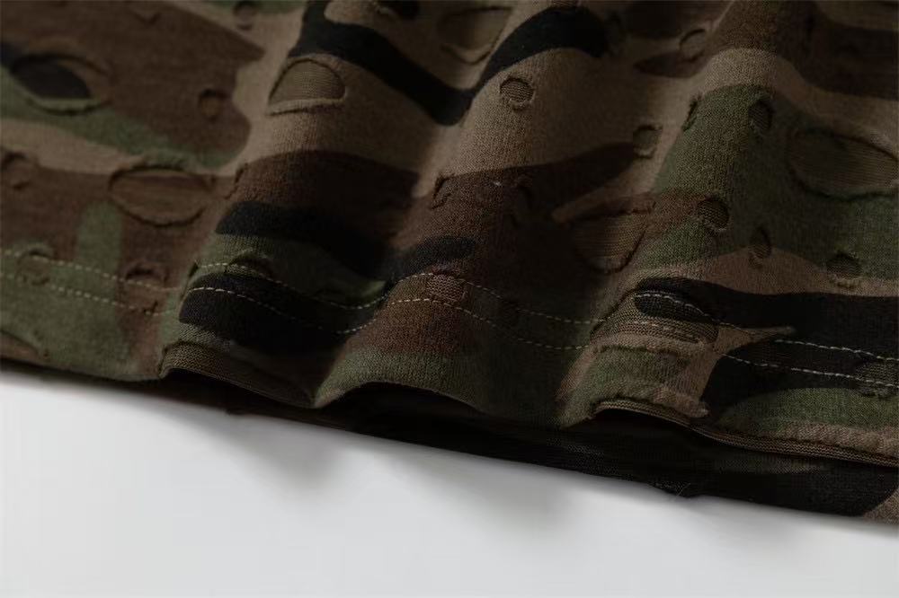 Distressed Camo Sleeveless Tank Top