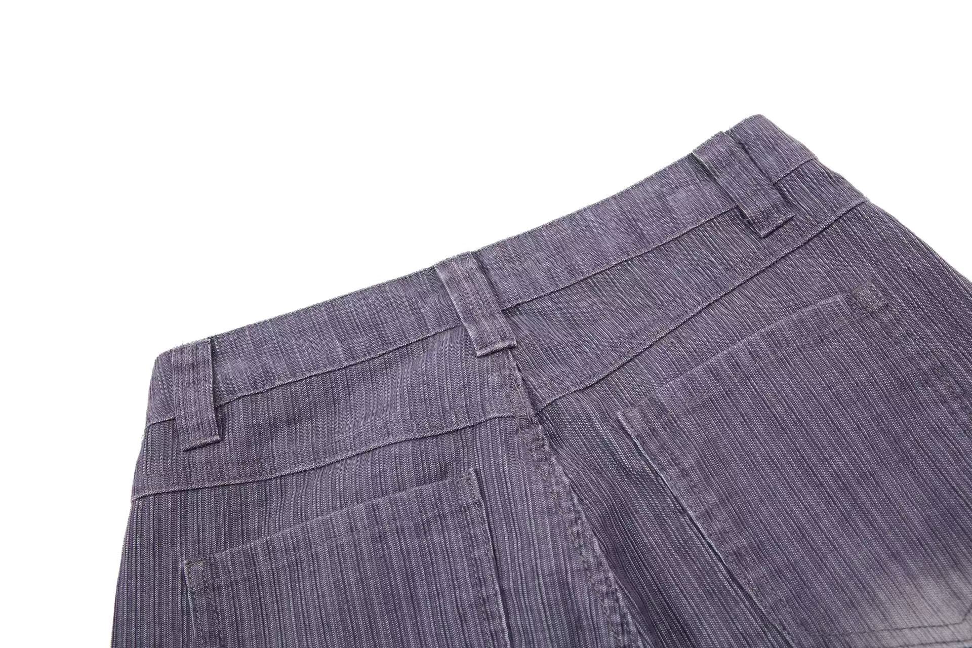 Gradient Wash Striped Baggy Wide-Leg Jeans