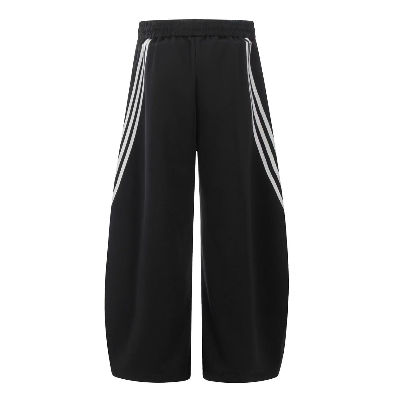 Retro Side Stripe Baggy Wide-Leg Sweatpants