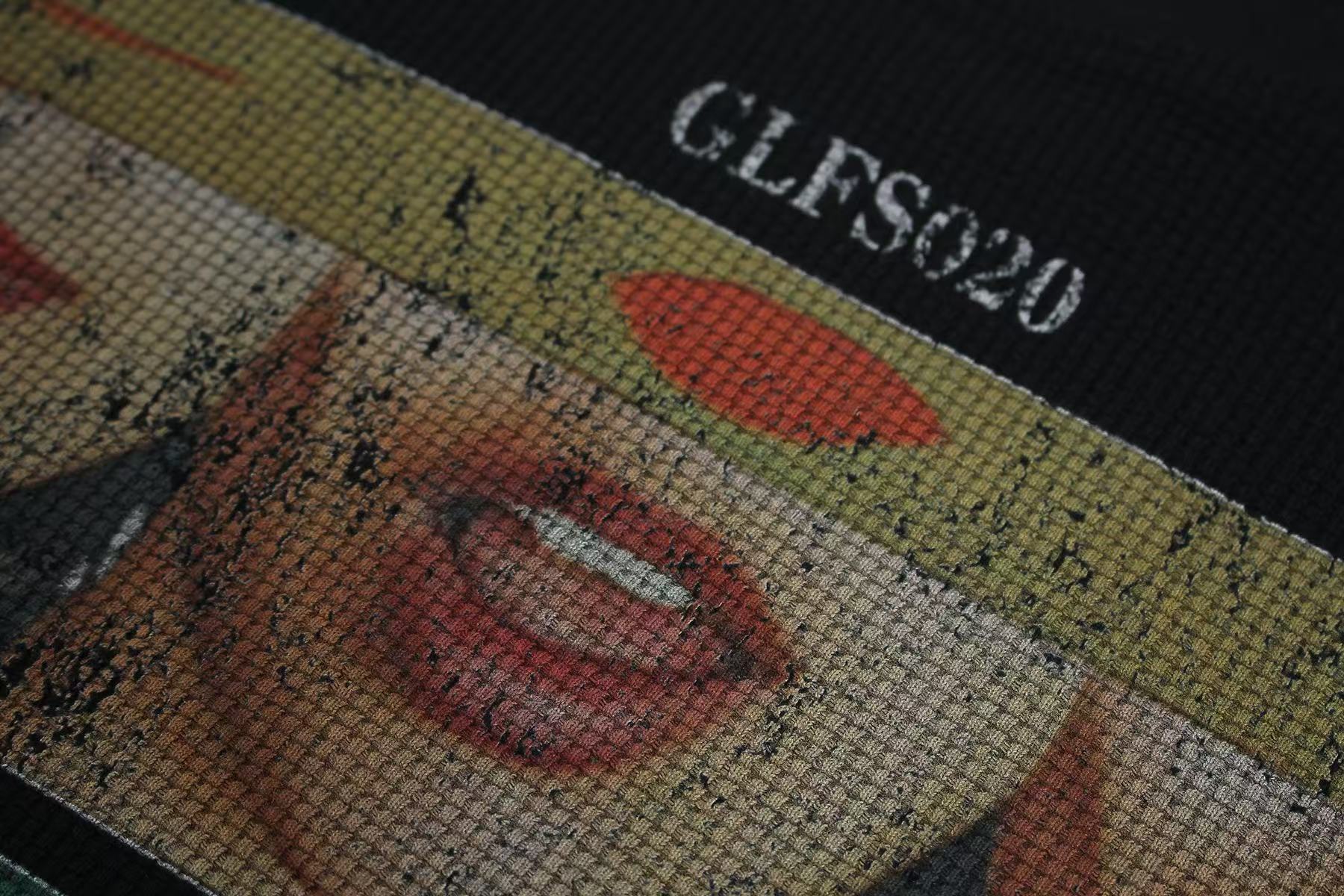Mouth Collage Print Waffle Knit T-Shirt