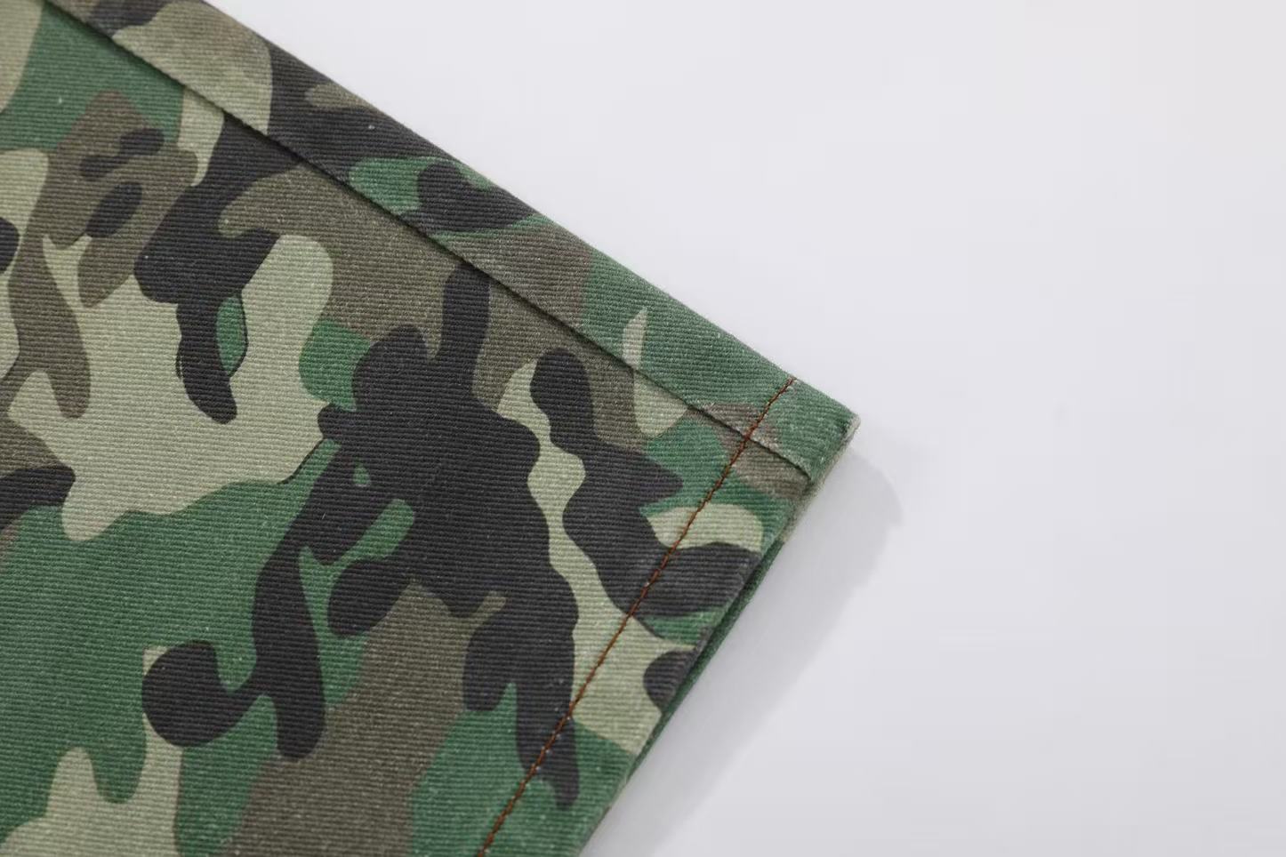 Camo & Leopard Print Multi-Pocket Jeans