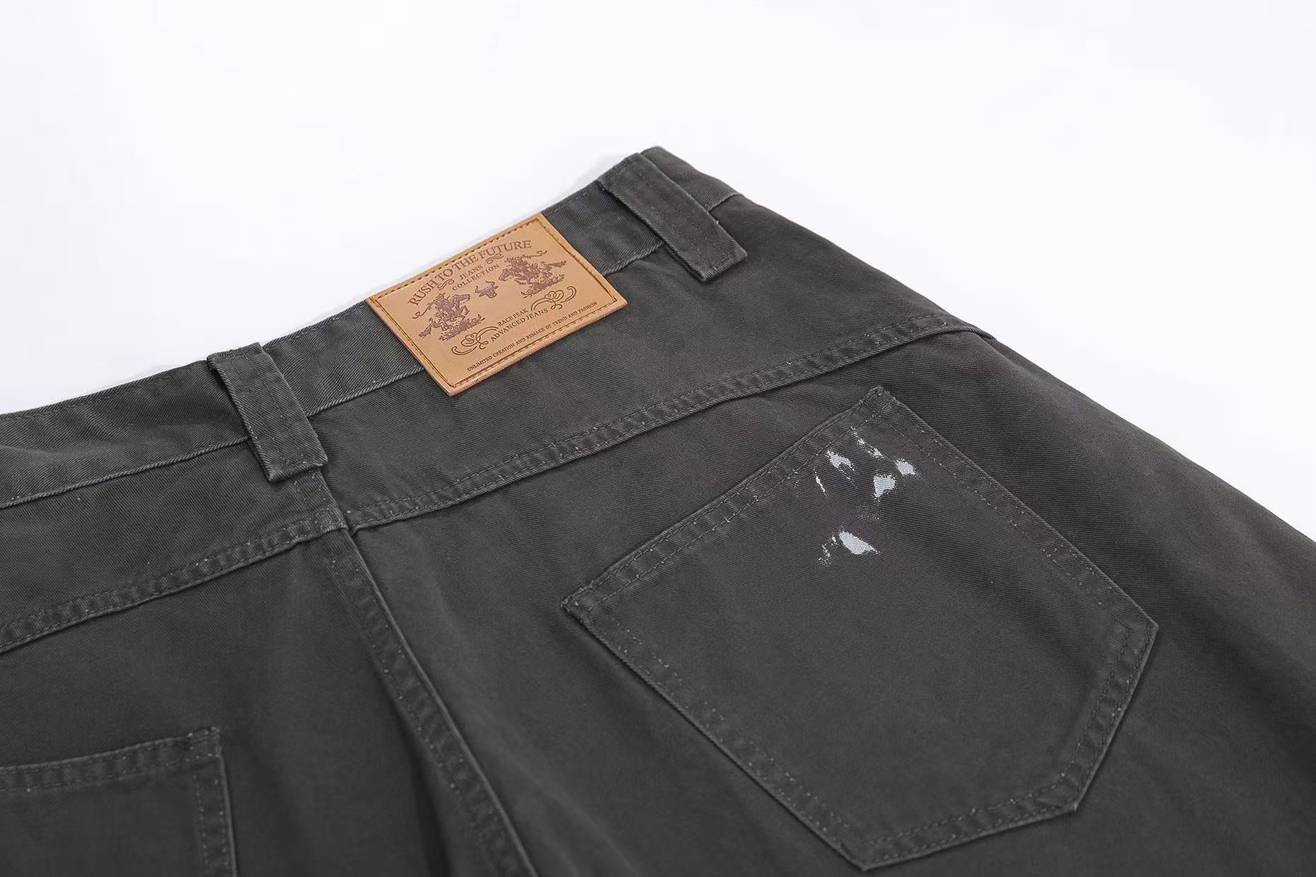 Distressed Vintage Wide-Leg Cargo Jorts