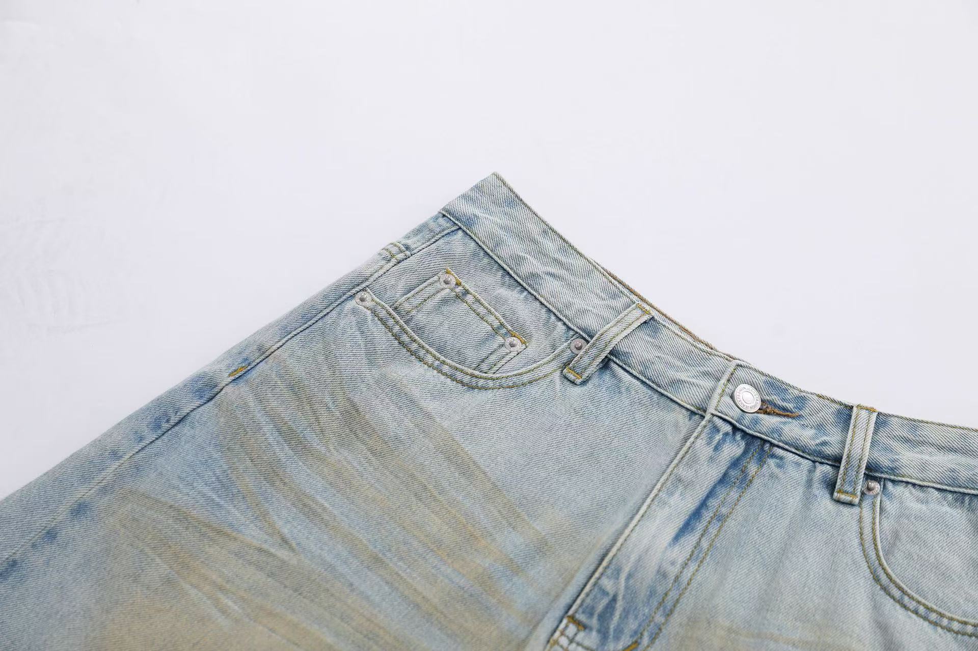 Vintage Washed Double-Layer Wide-Leg Jorts
