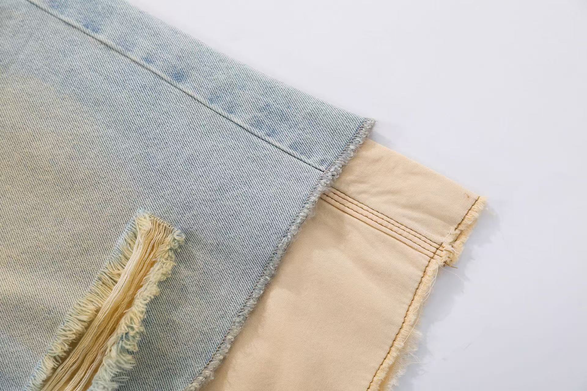 Vintage Washed Double-Layer Wide-Leg Jorts