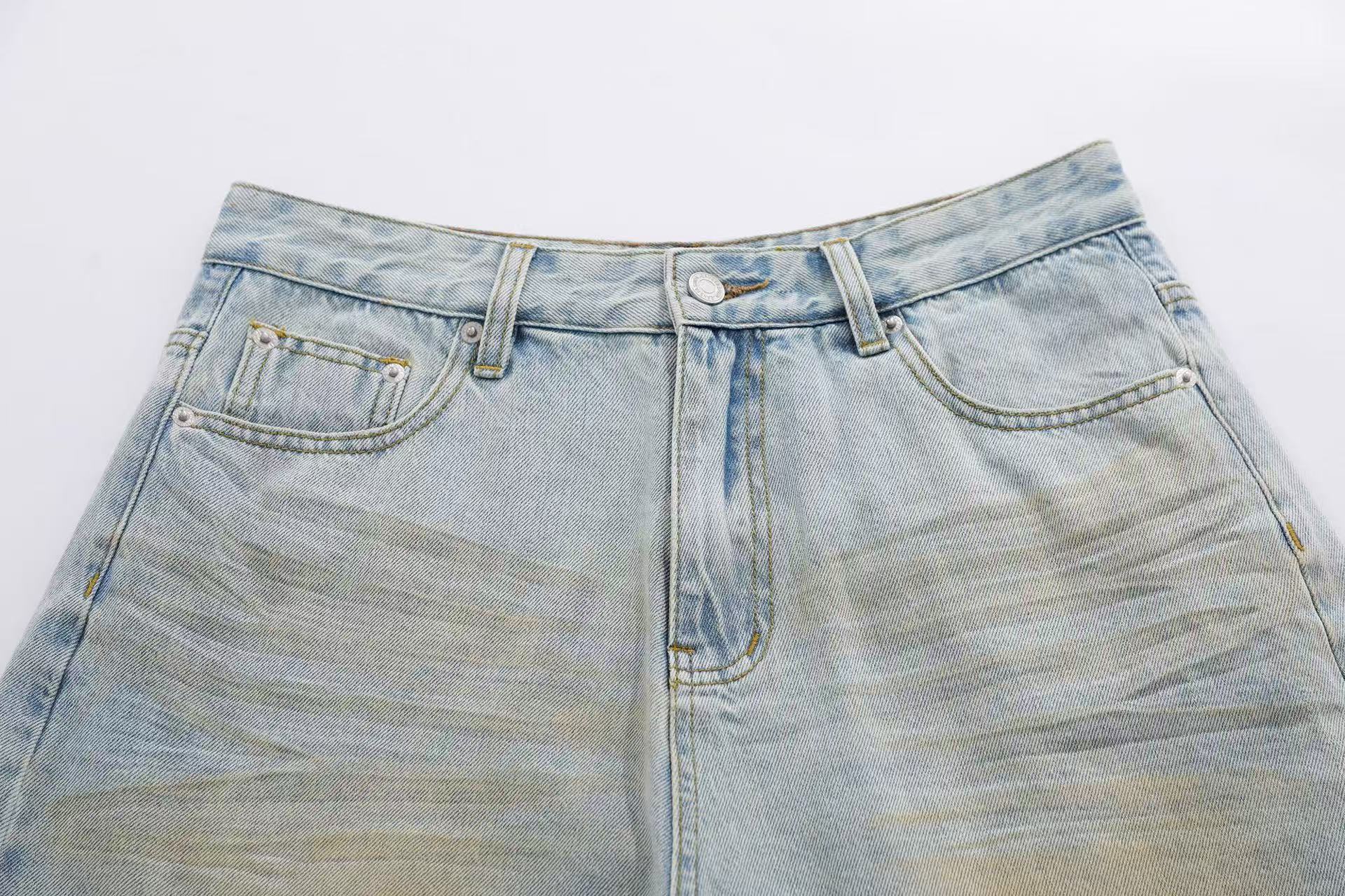 Vintage Washed Double-Layer Wide-Leg Jorts
