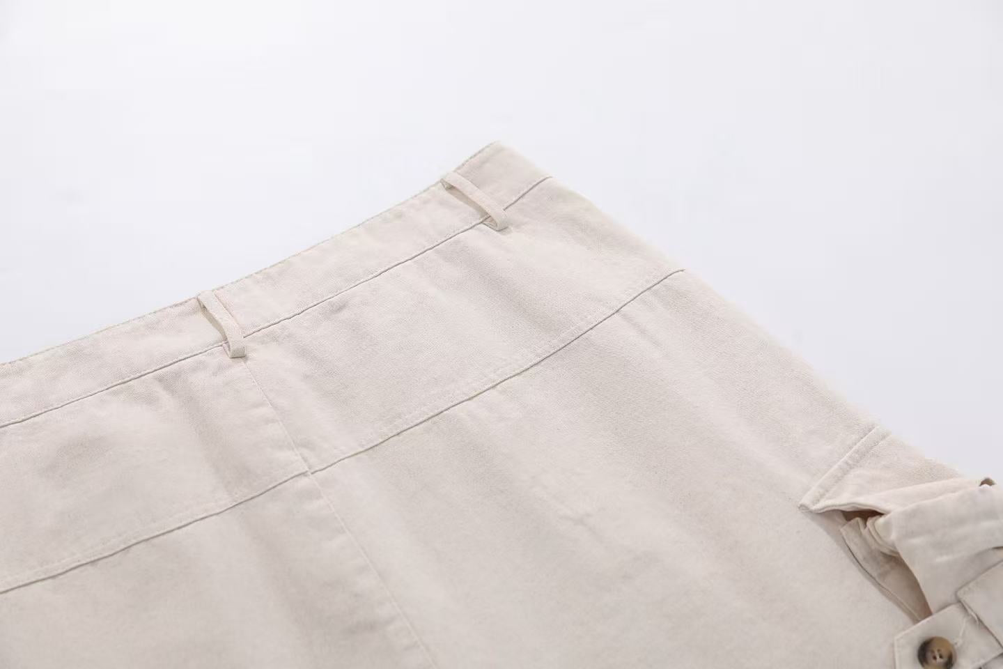 Cuffed Multi-Pocket Drawstring Cargo Jorts