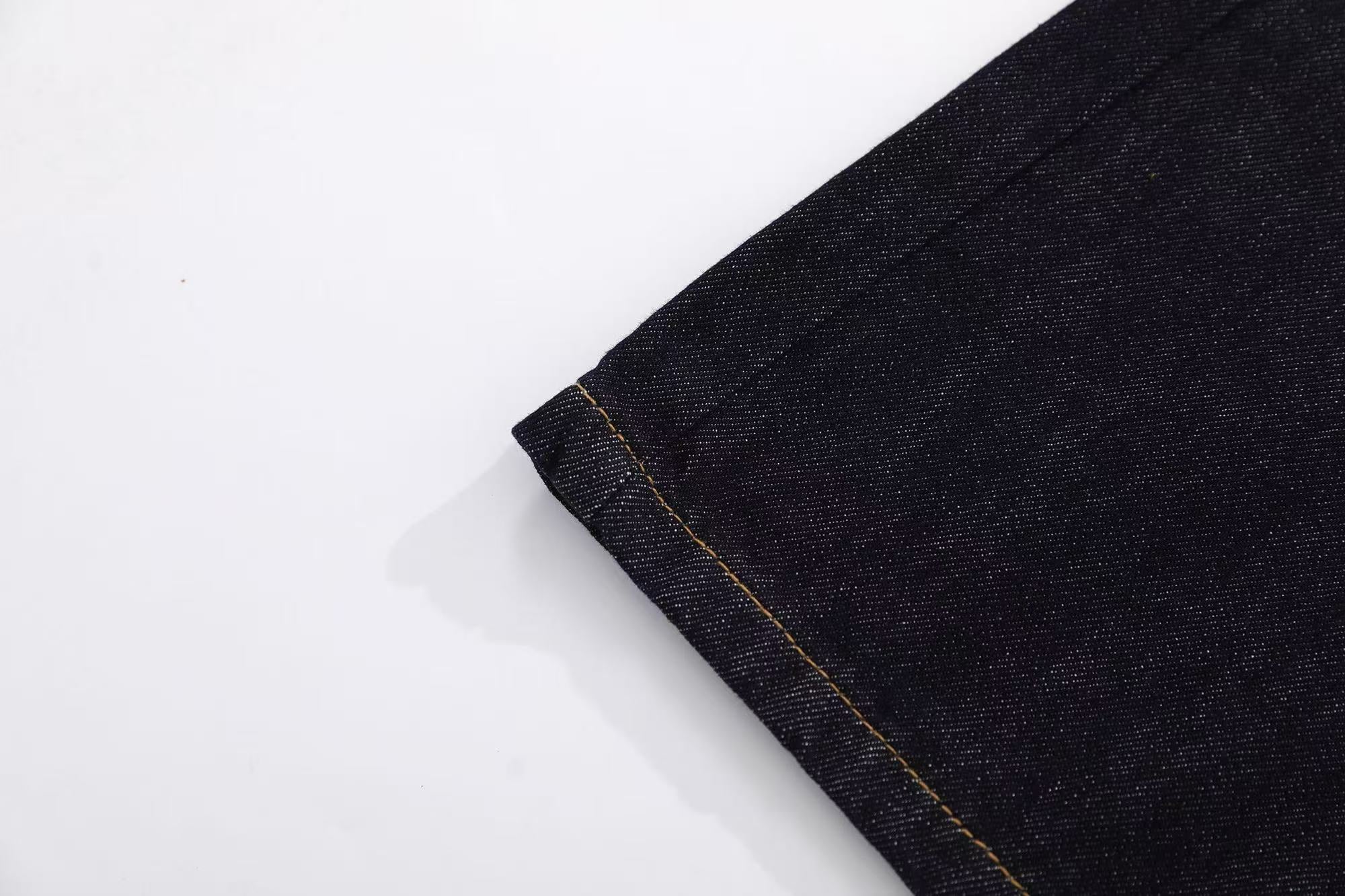 Heart Stitching Wide-Leg Denim Jorts
