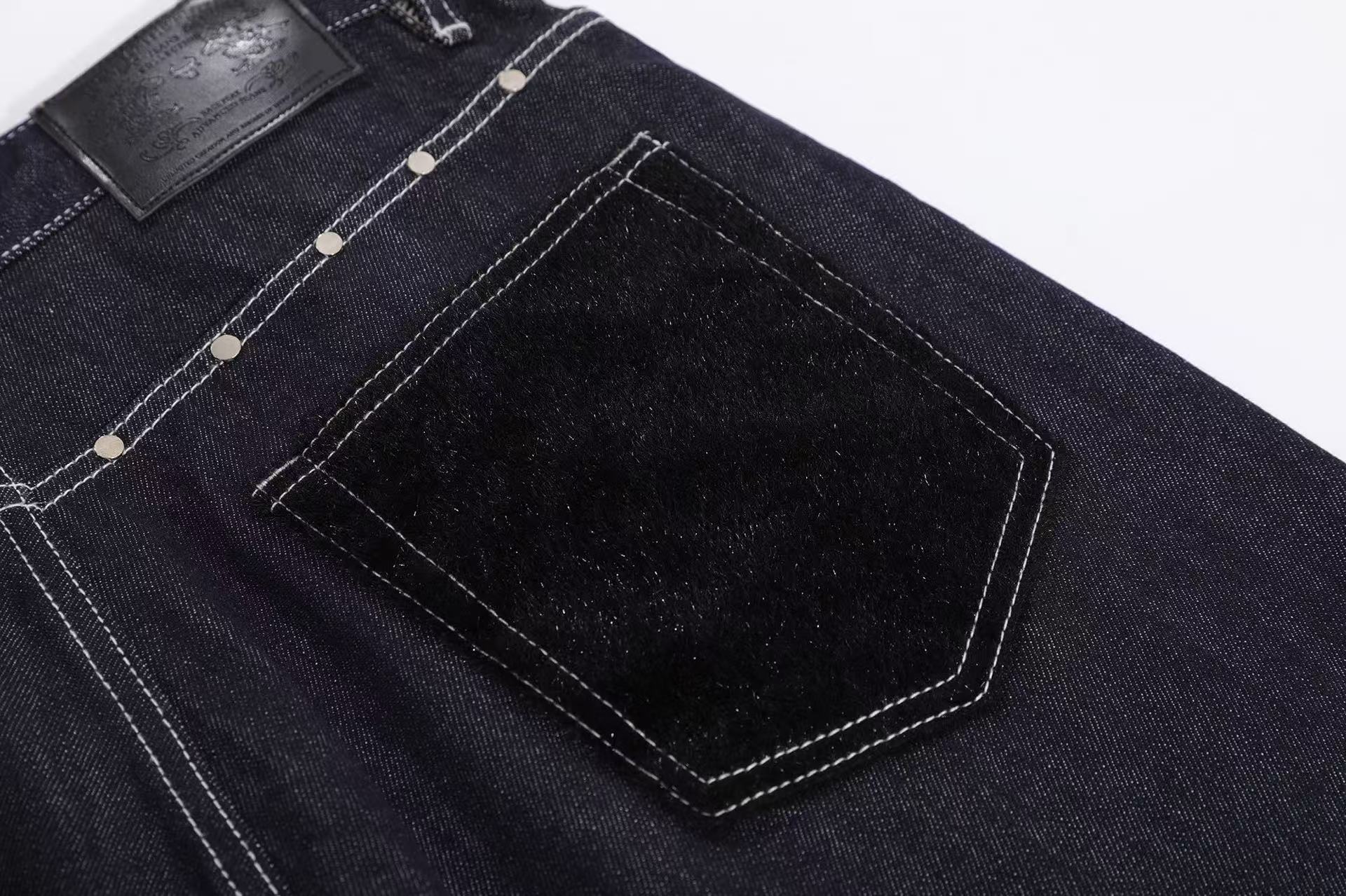 Streetwear Contrast Stitching Wide-Leg Denim Jorts