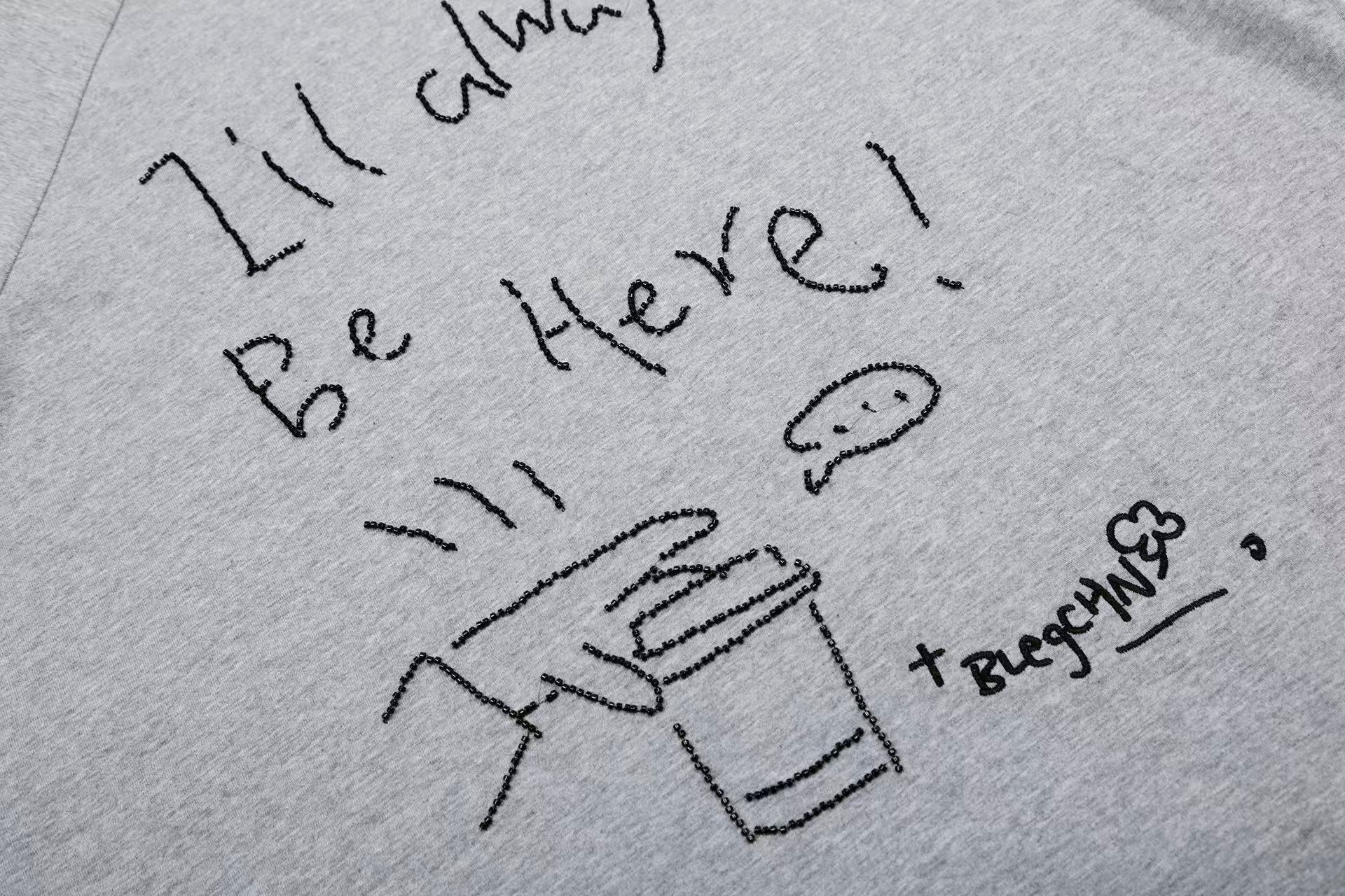 Streetwear Text Embroidery T-Shirt
