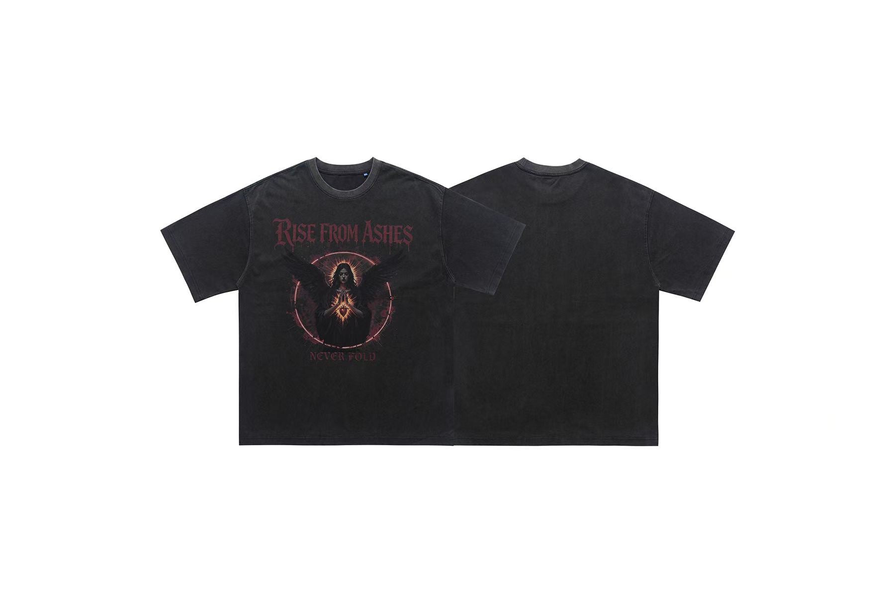 Streetwear Gothic Angel Print T-Shirt