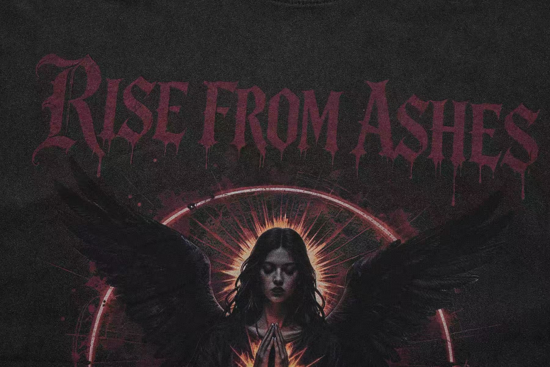 Streetwear Gothic Angel Print T-Shirt