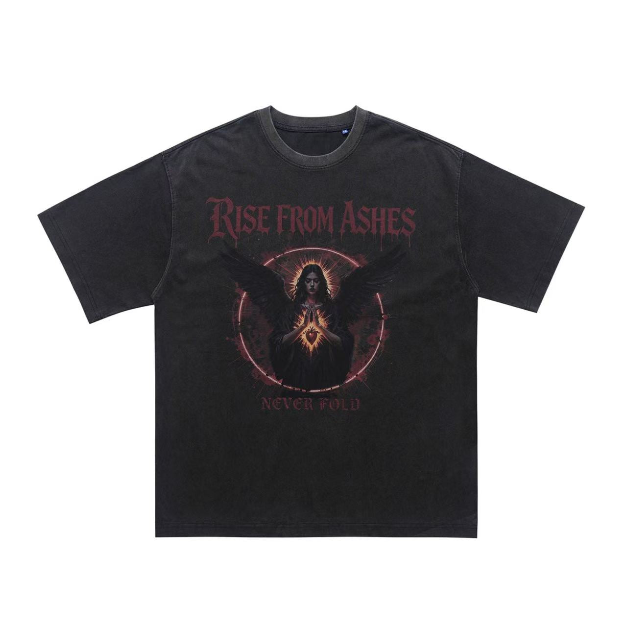 Streetwear Gothic Angel Print T-Shirt