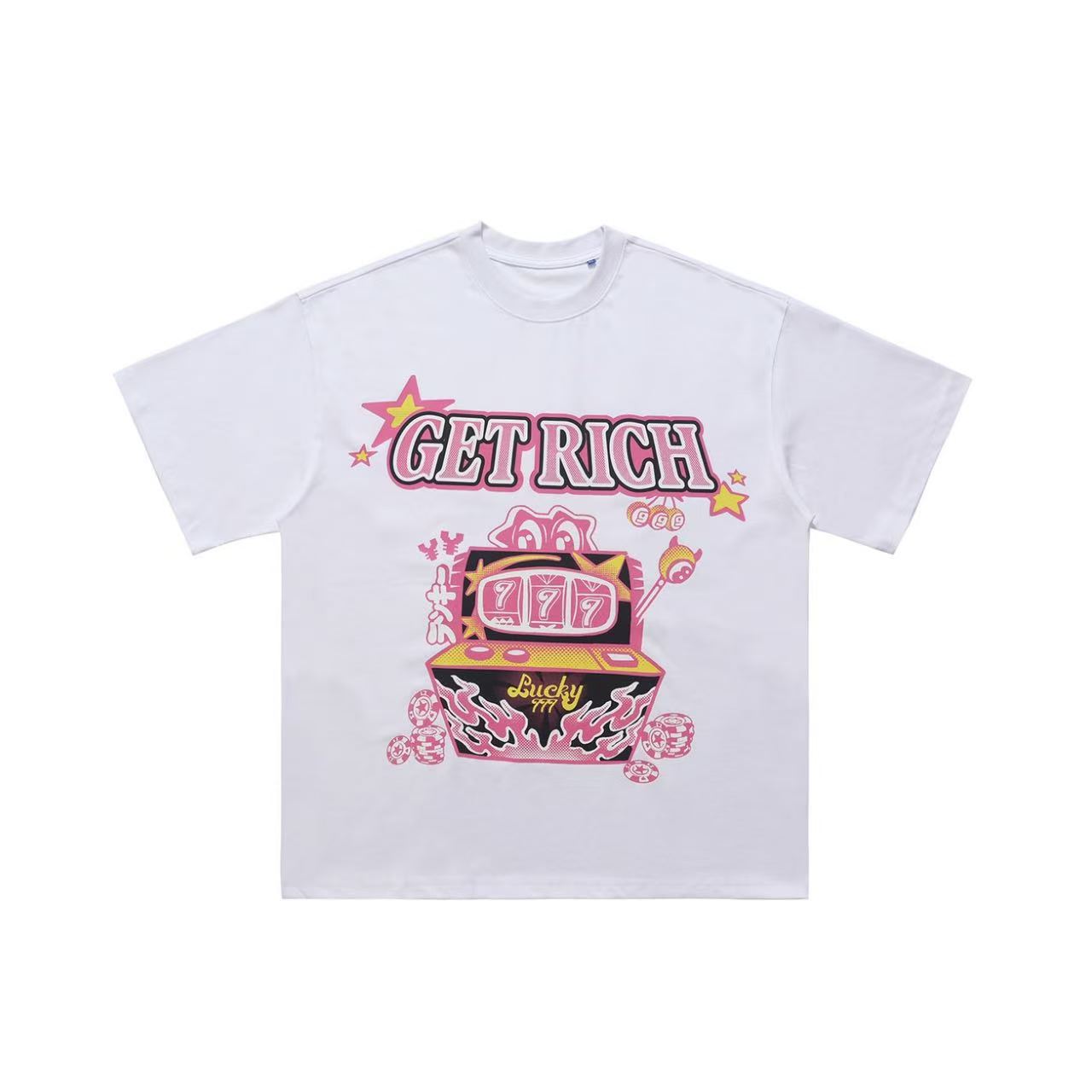 Streetwear " Rich" Text Print T-Shirt
