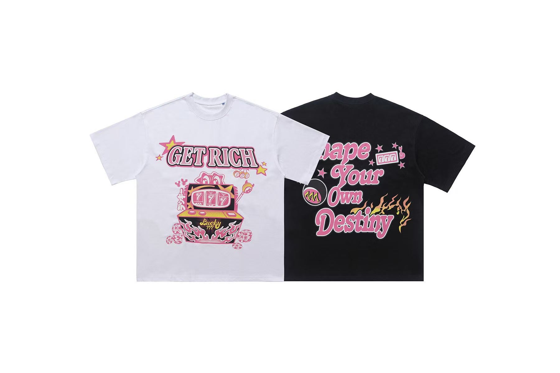Streetwear " Rich" Text Print T-Shirt