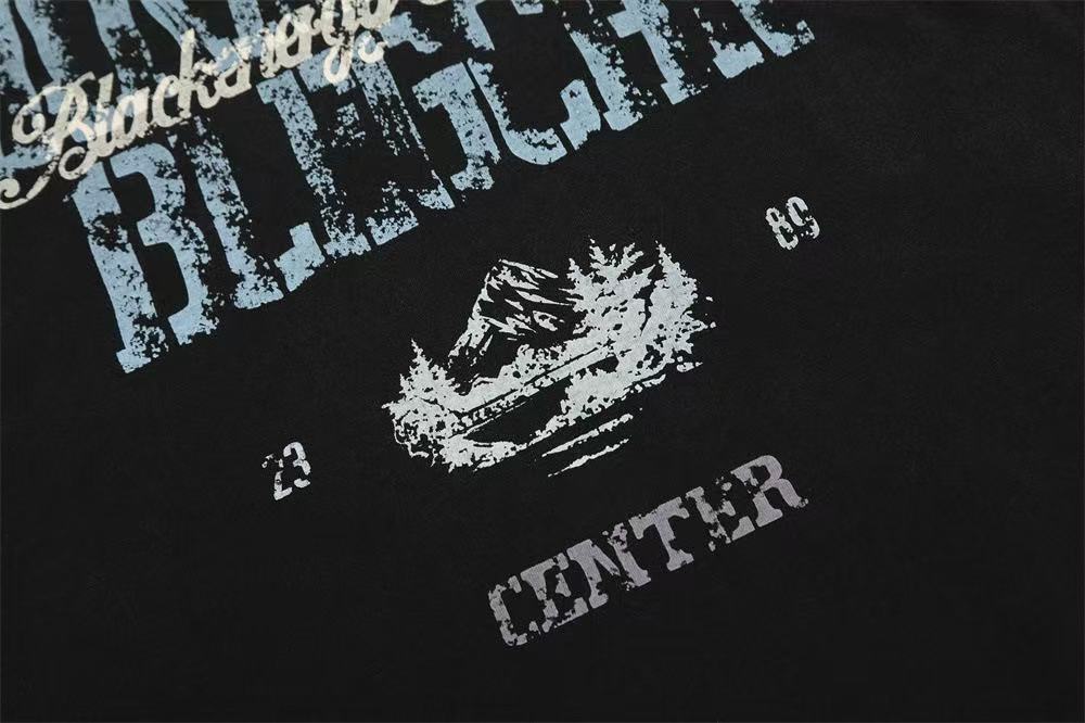 Streetwear Distressed Vintage Text Print T-Shirt