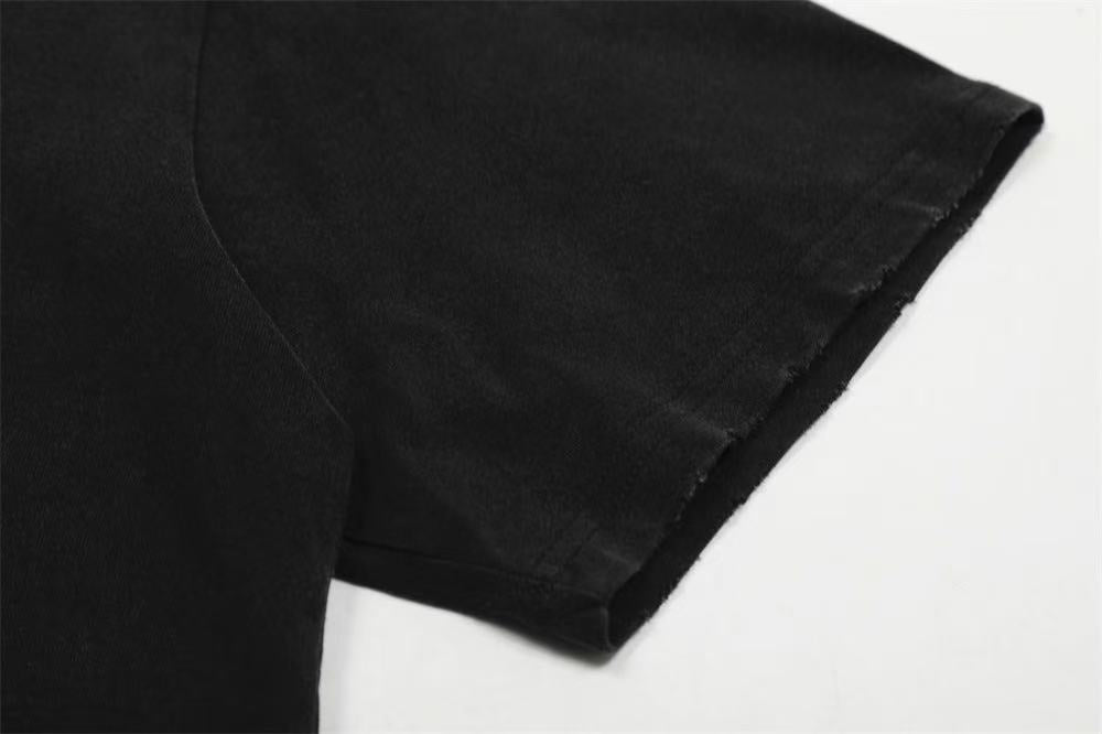 Streetwear Distressed Vintage Text Print T-Shirt
