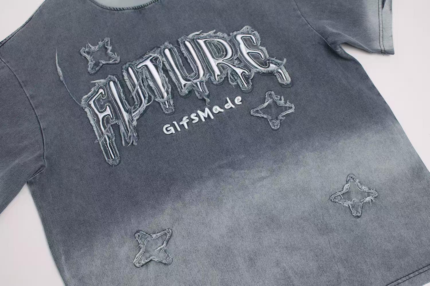 Distressed Vintage Word Print T-Shirt