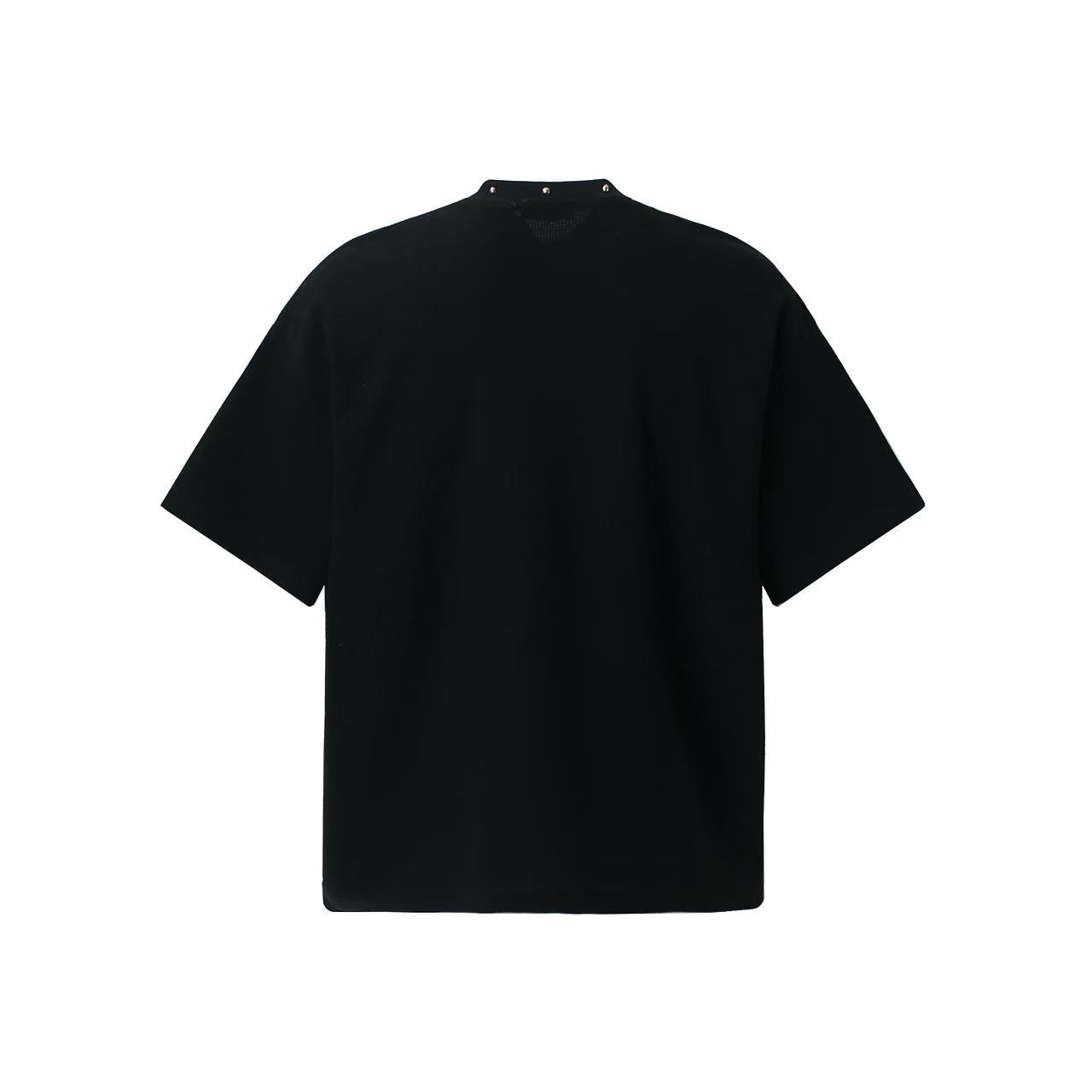 Dark Gothic Stud Cross Text Print T-Shirt