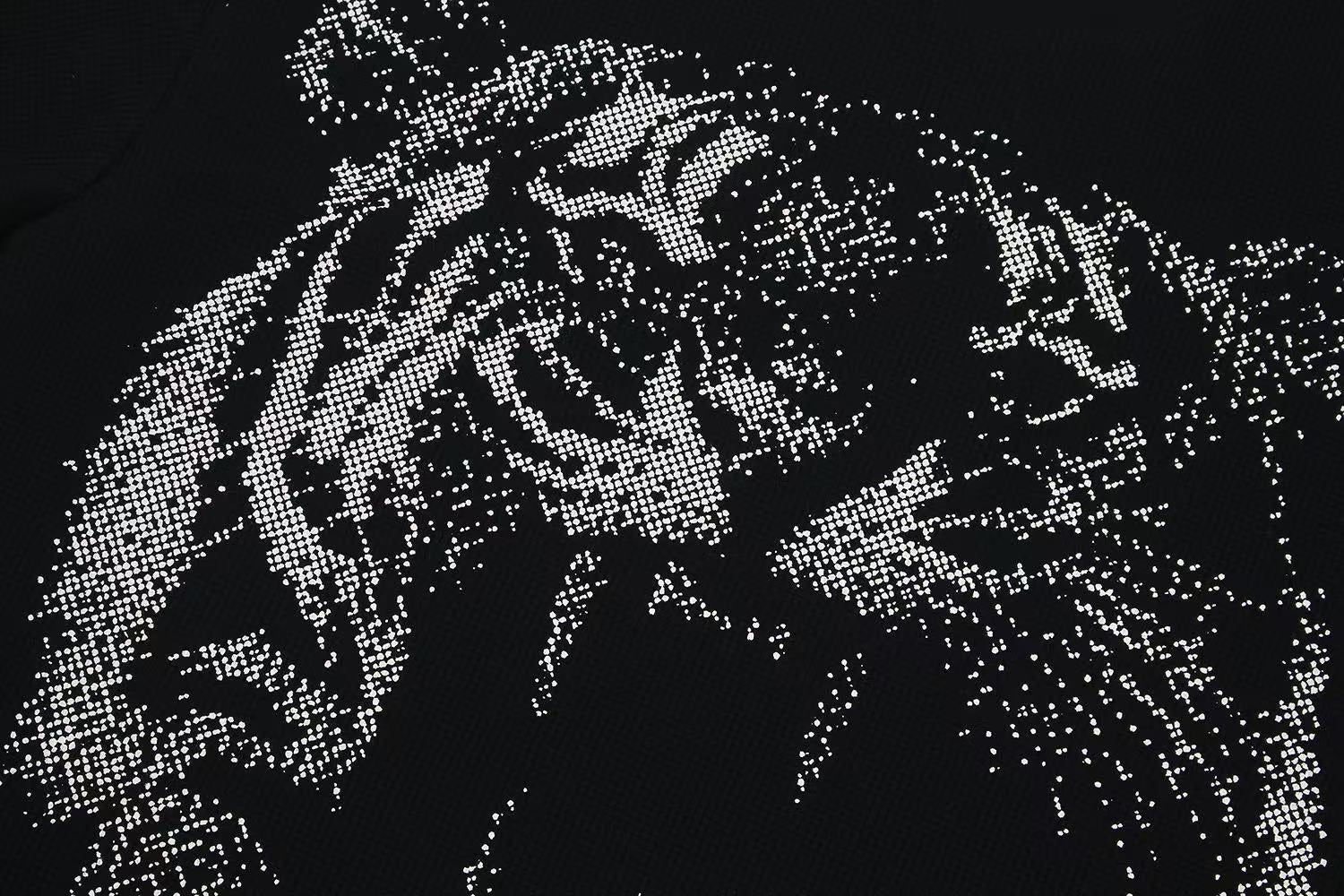 Streetwear Waffle Tiger Graphic Print T-Shirt