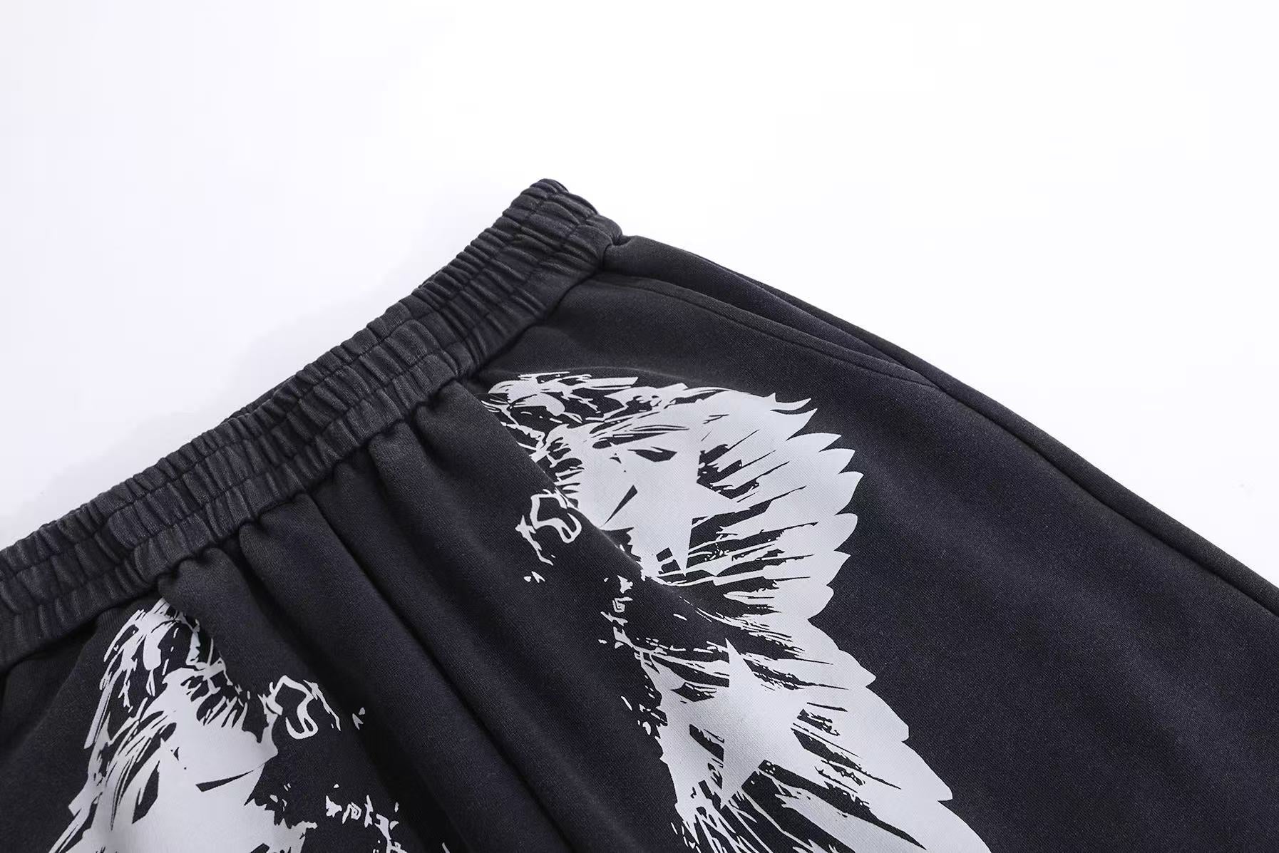 Wing Print Wide-Leg Sweatpants