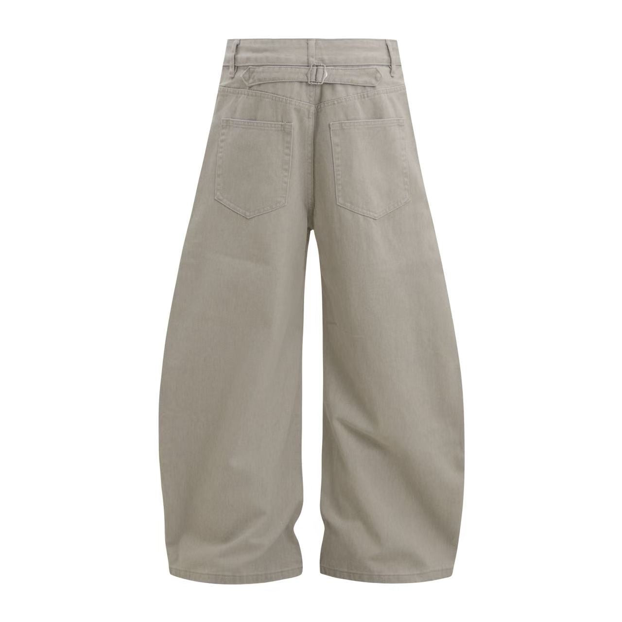 Multi-Button Pleated Baggy Cargo Pants