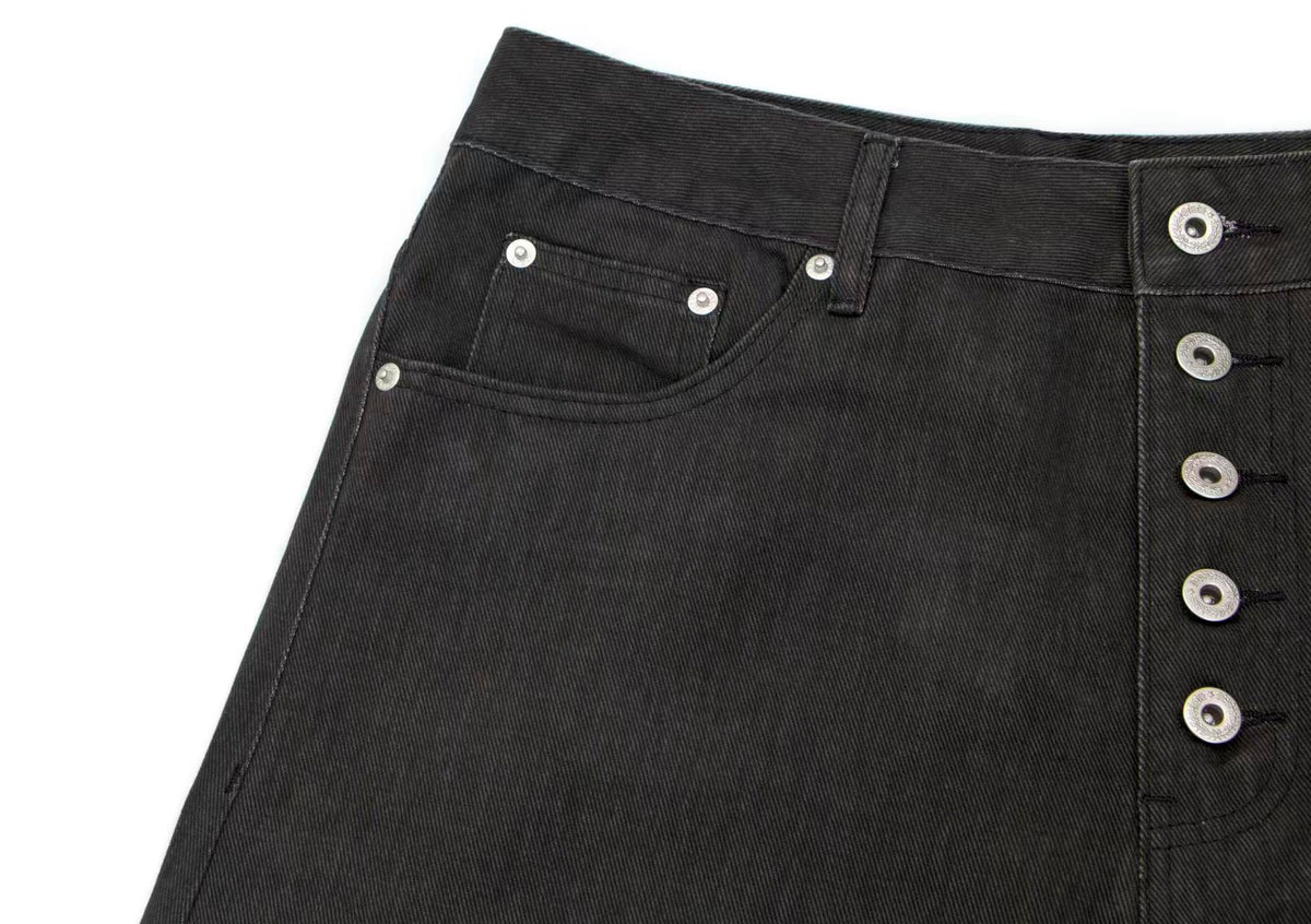 Multi-Button Pleated Baggy Cargo Pants