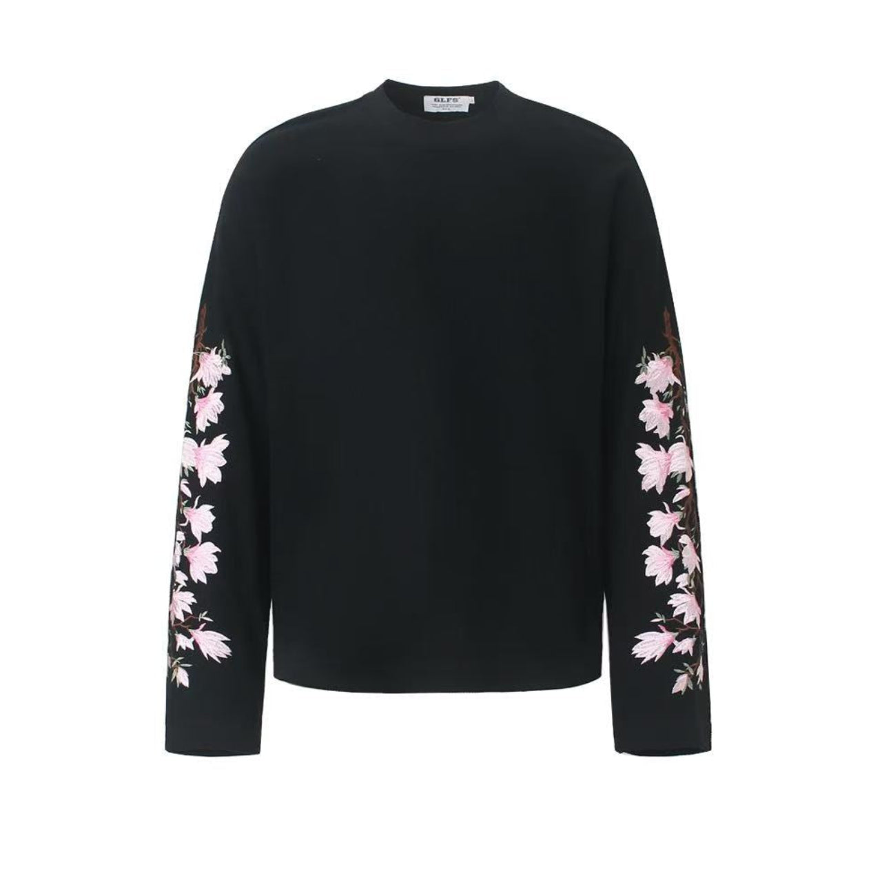 Floral Embroidery Print Waffle Knit Long Sleeve