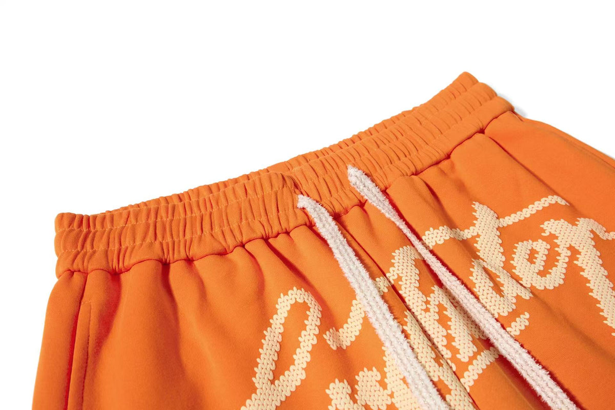 Gradient Star Script Print Wide-Leg Sweatpants