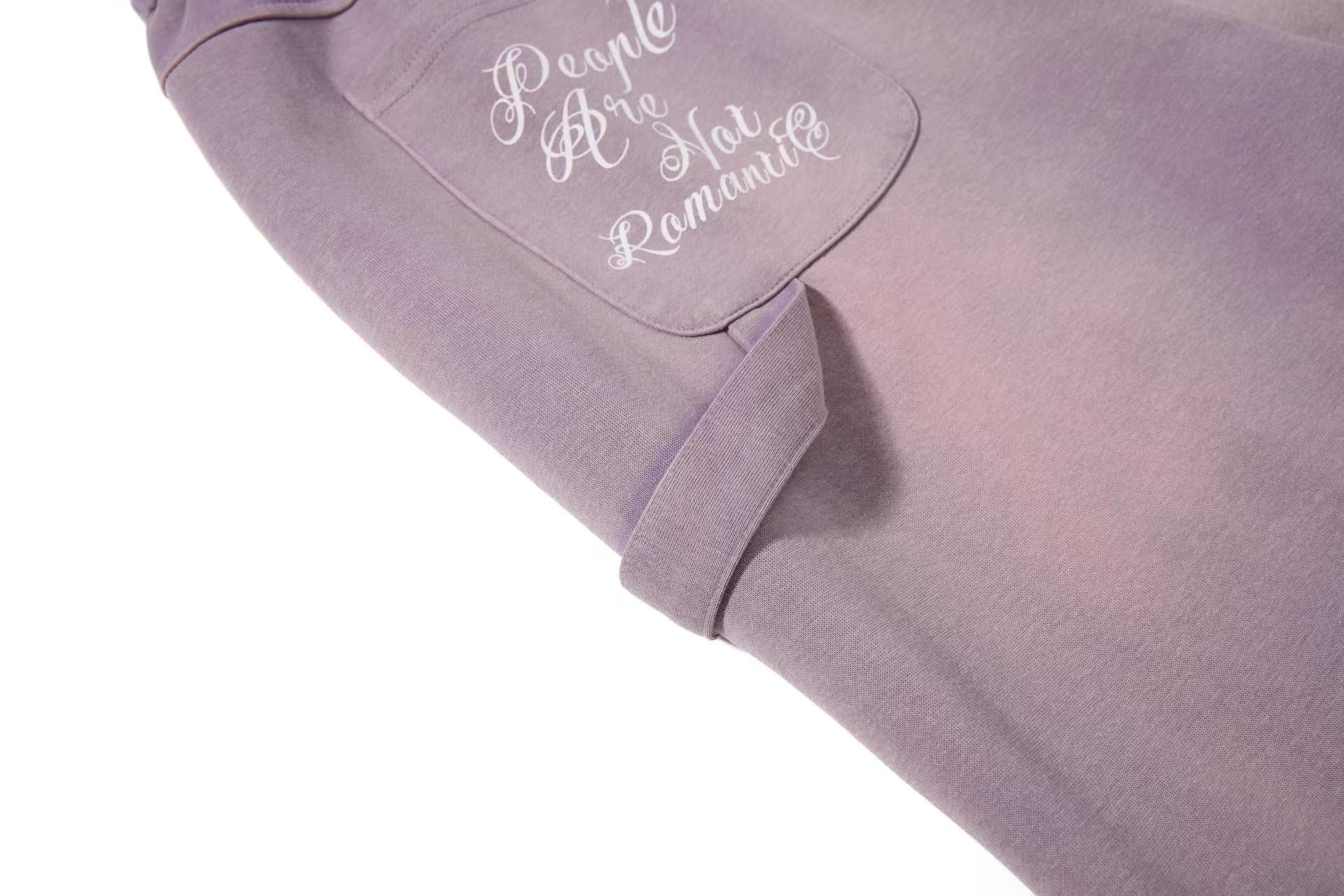 Ombre Wash Letter Wide-Leg Sweatpants