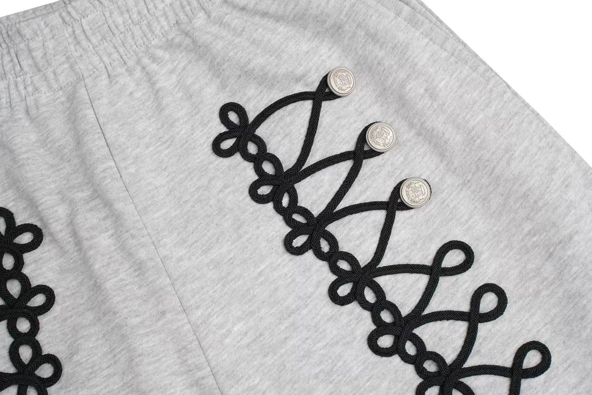 Side Lace-Up Detail Baggy Wide-Leg Sweatpants