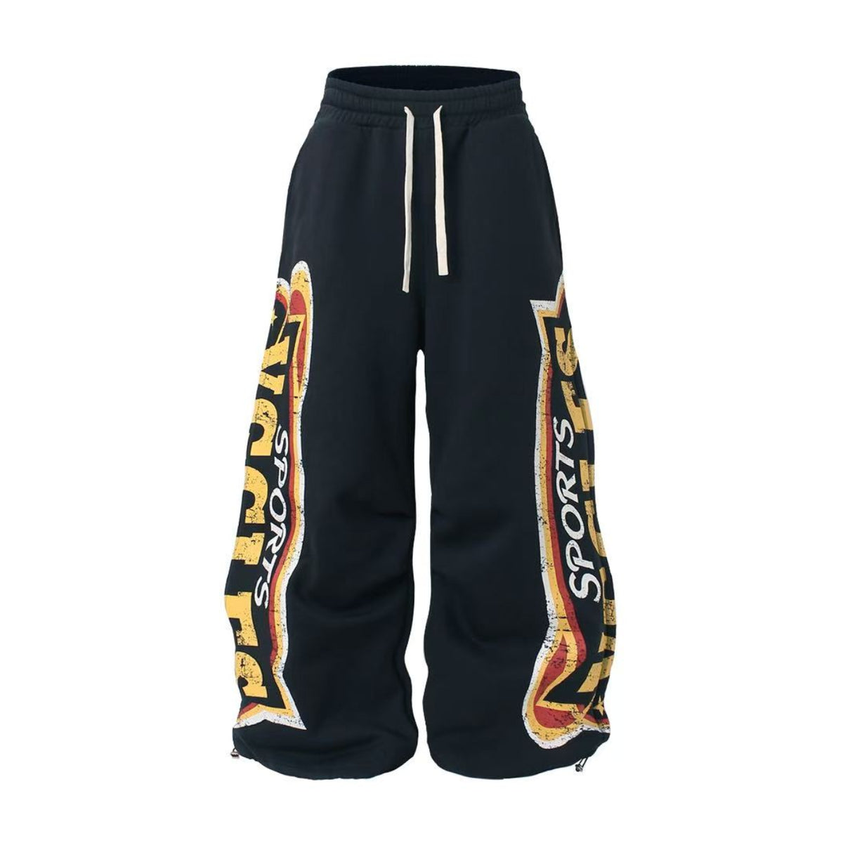 Vintage Sports Graphic Baggy Wide-Leg Sweatpants